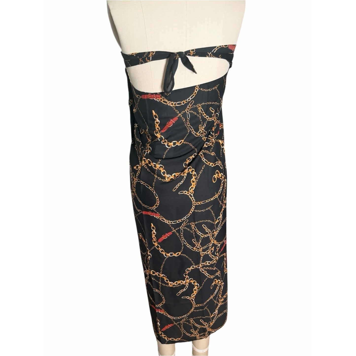 NWT Walter Baker Chain Print Sarong Wrap Skirt Beach Cover Up One Size Fits Most