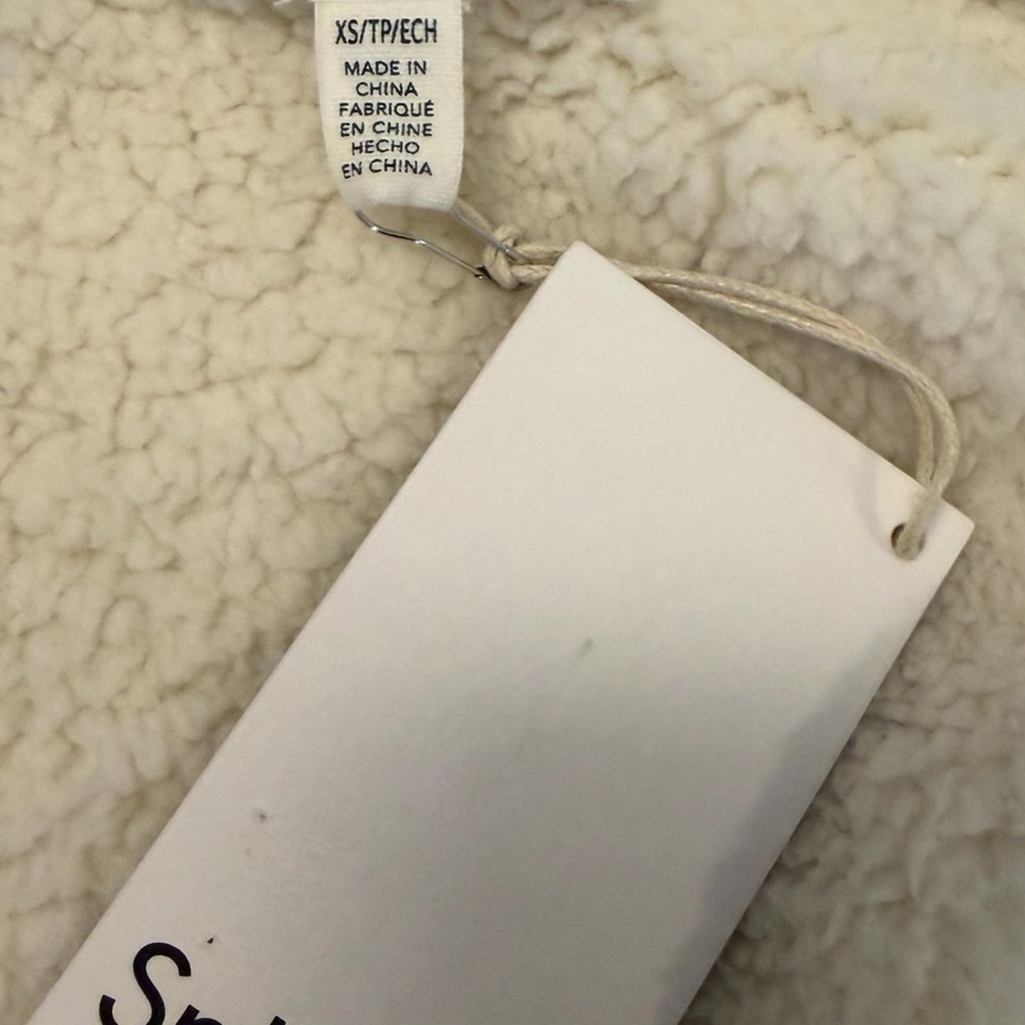 Splendid Collection Cream Sherpa Jacket XS NWT Cozy Teddy Zip Coat
