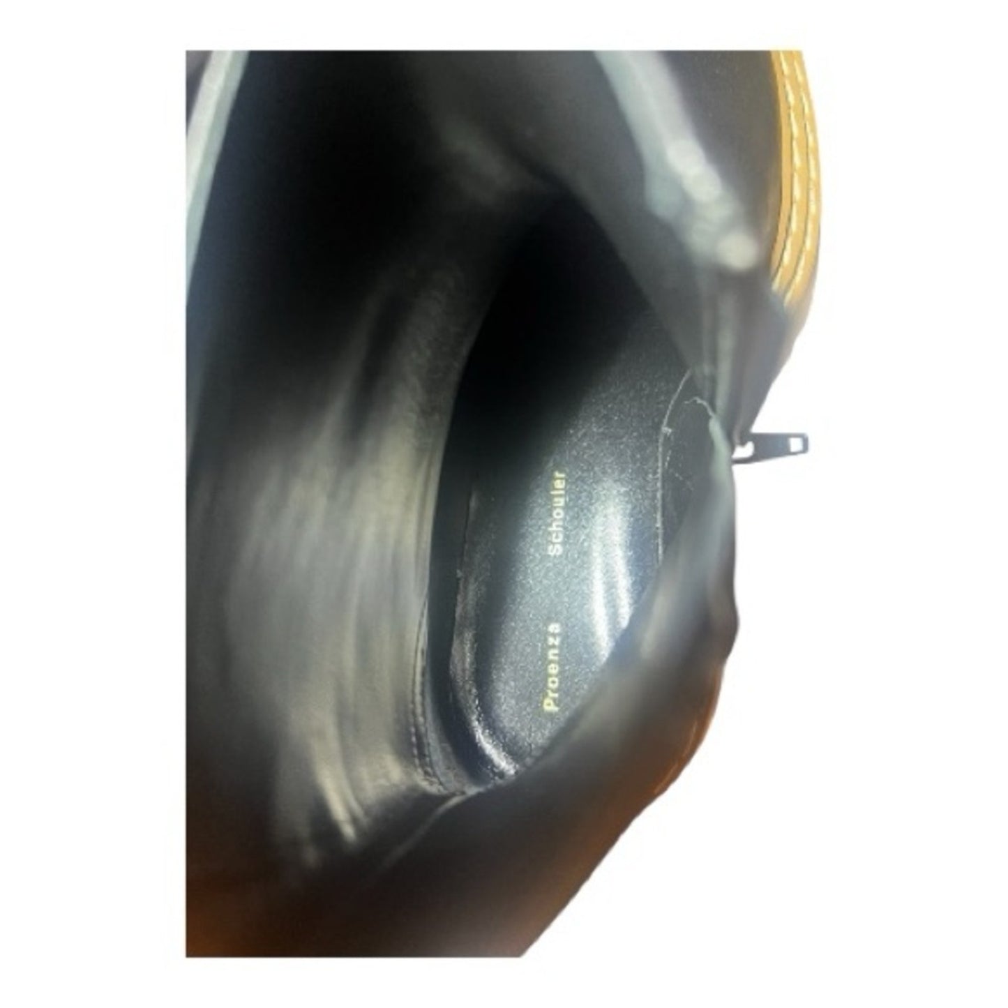 Proenza Schouler Black Lug Sole Leather Ankle Size 7 Boots NIB