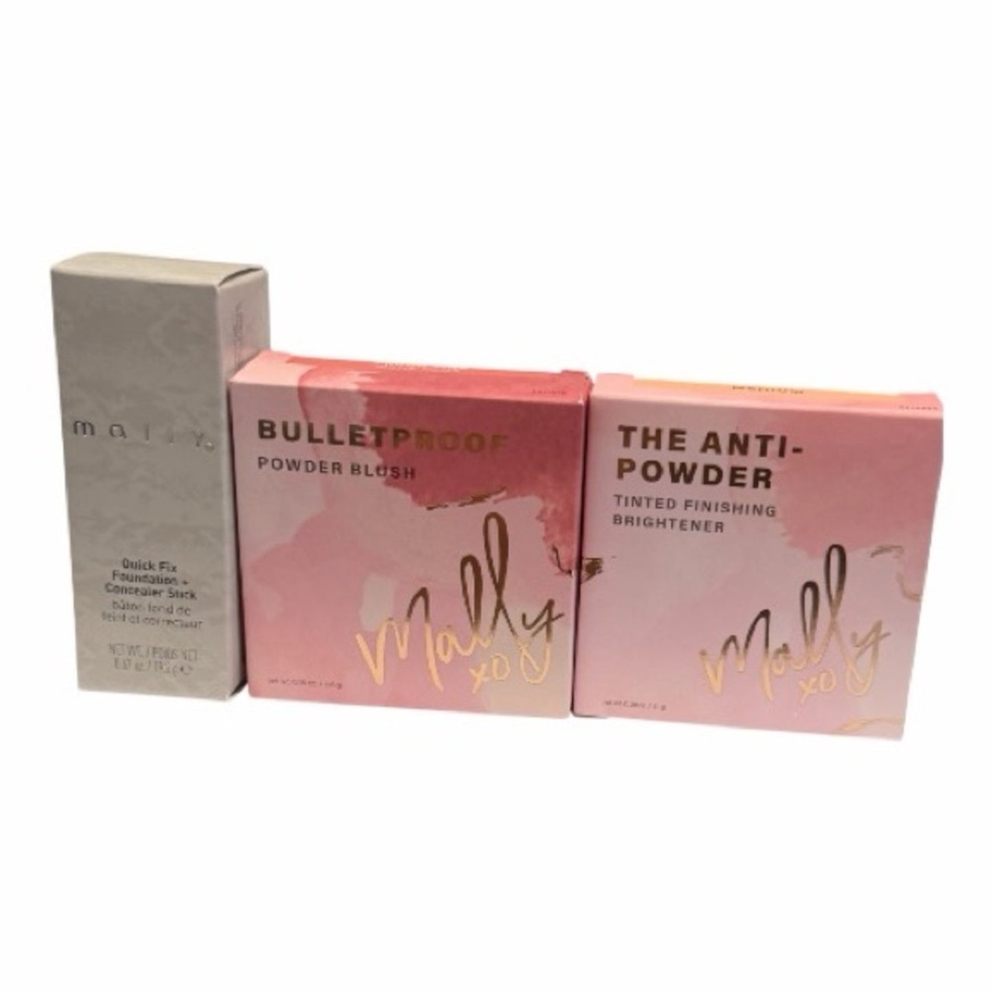 Mally Beauty Face Makeup Bundle Anti-Powder Quick Fix Stick Blush Proud Pink New
