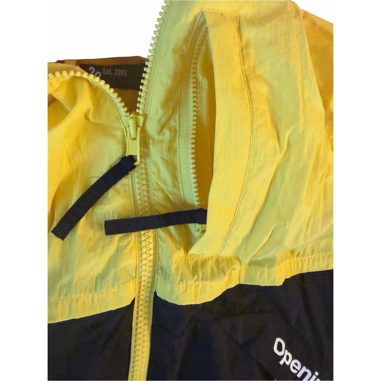 Opening Ceremony NWT Hooded Colorblock Windbreaker Jacket Yellow Black Red Small