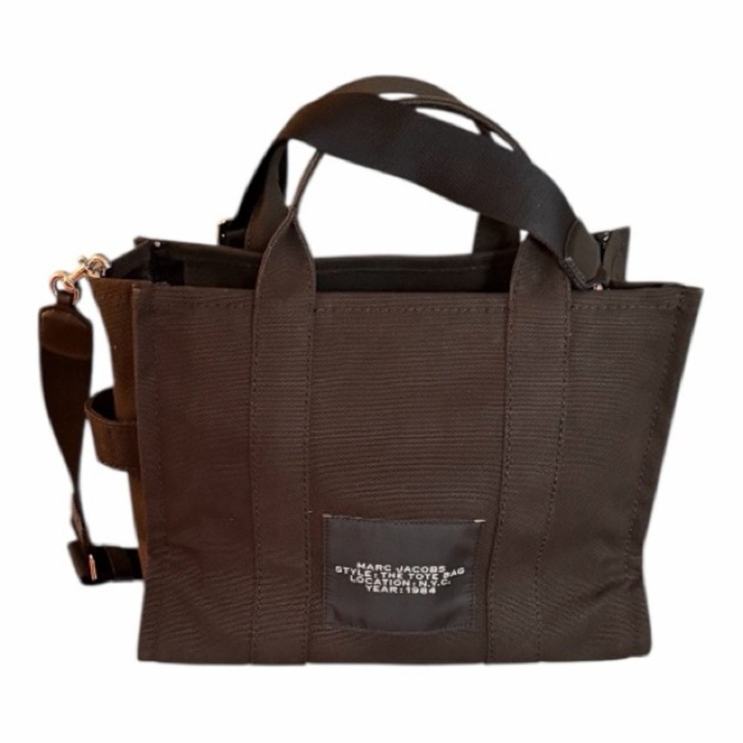 Marc Jacobs The Tote Bag "Medium" Black Canvas Crossbody Tote NWT