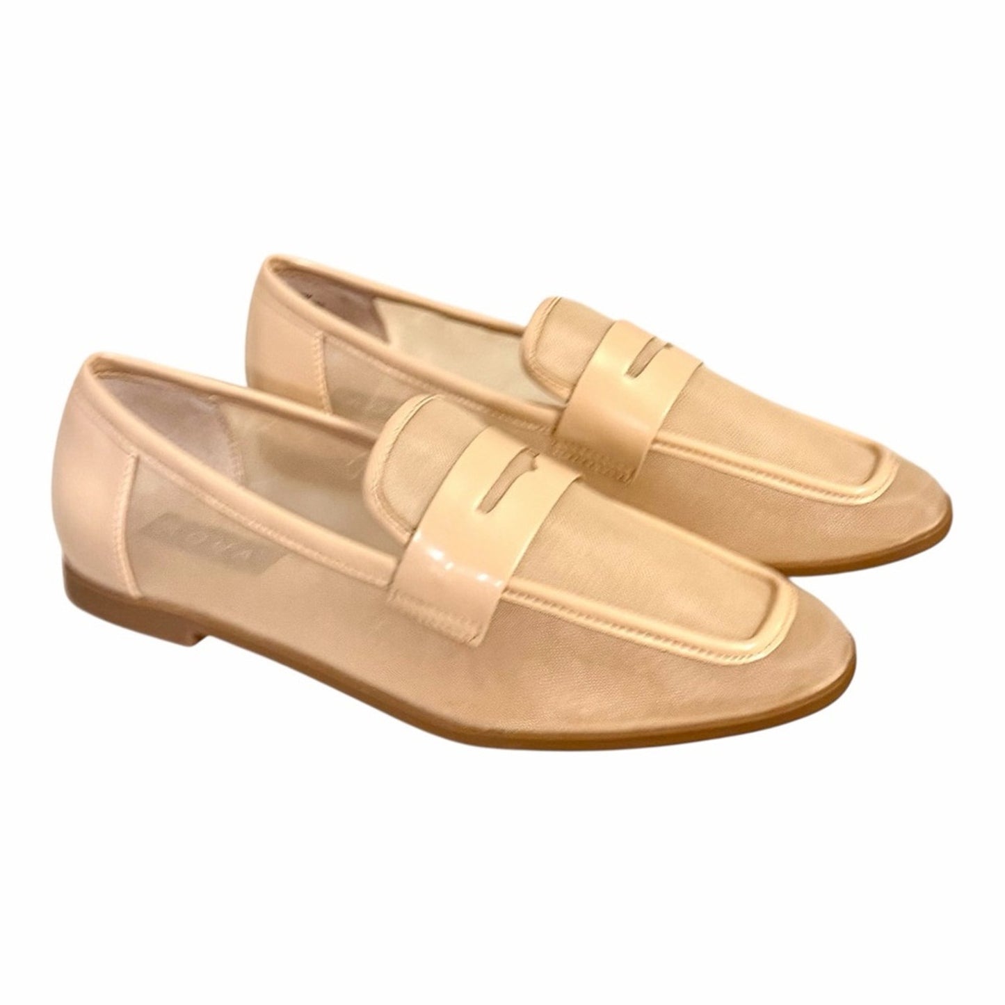 AQUA Neda Nude Loafers Size 10  Classic Academia Quiet Luxury Summer Flats