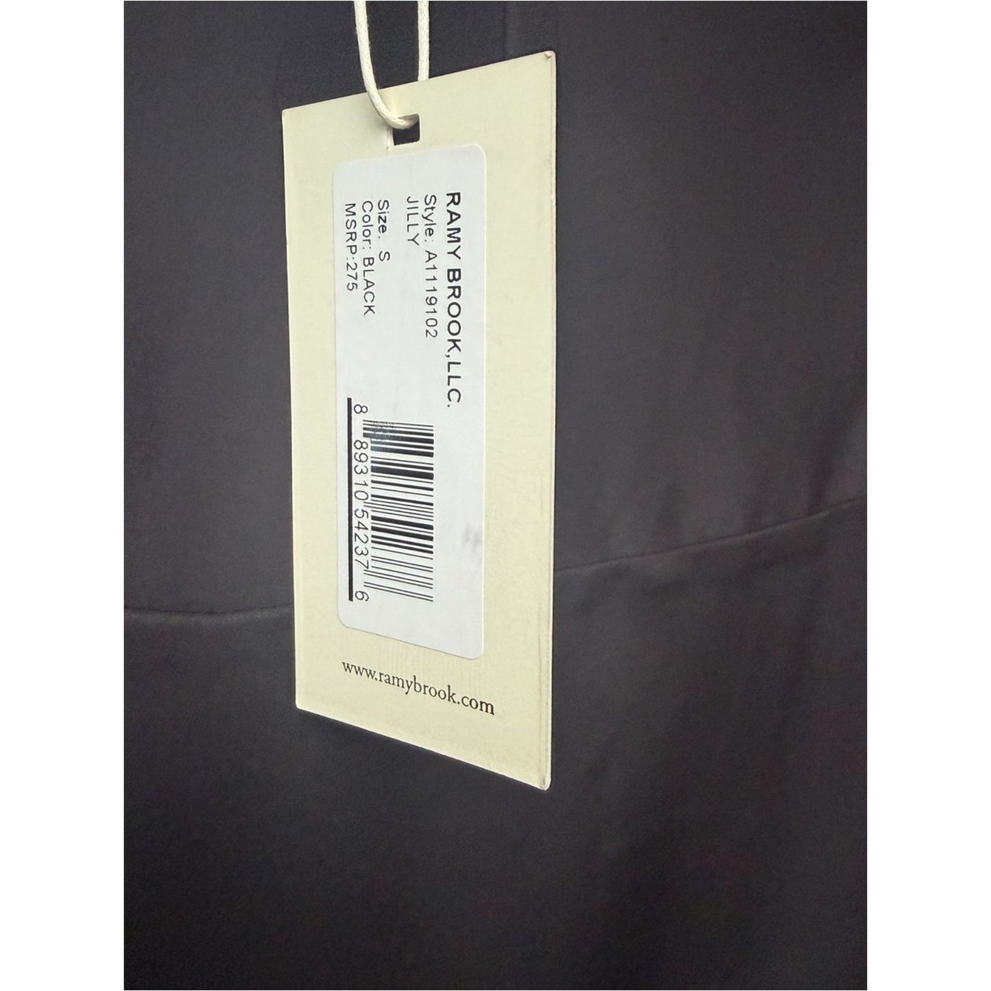 NWT Ramy Brook Jilly Black Satin Charmeuse Sleeveless V-Neck Blouse Small