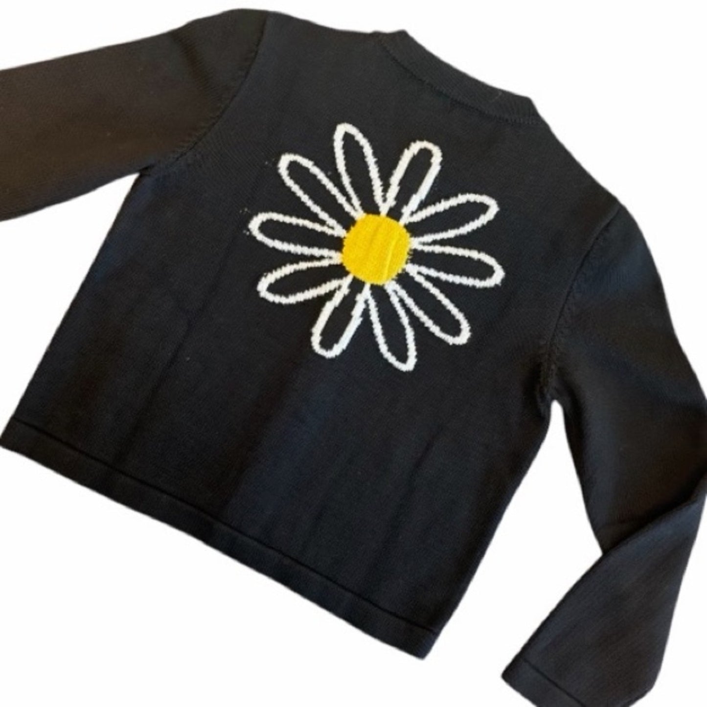 Joshua Sanders Navy Blue Cardigan w/Daisy on Back NWT size Med