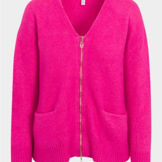 Splendid Zeena Zip-Up Cardigan — Pink — Size M — NWT