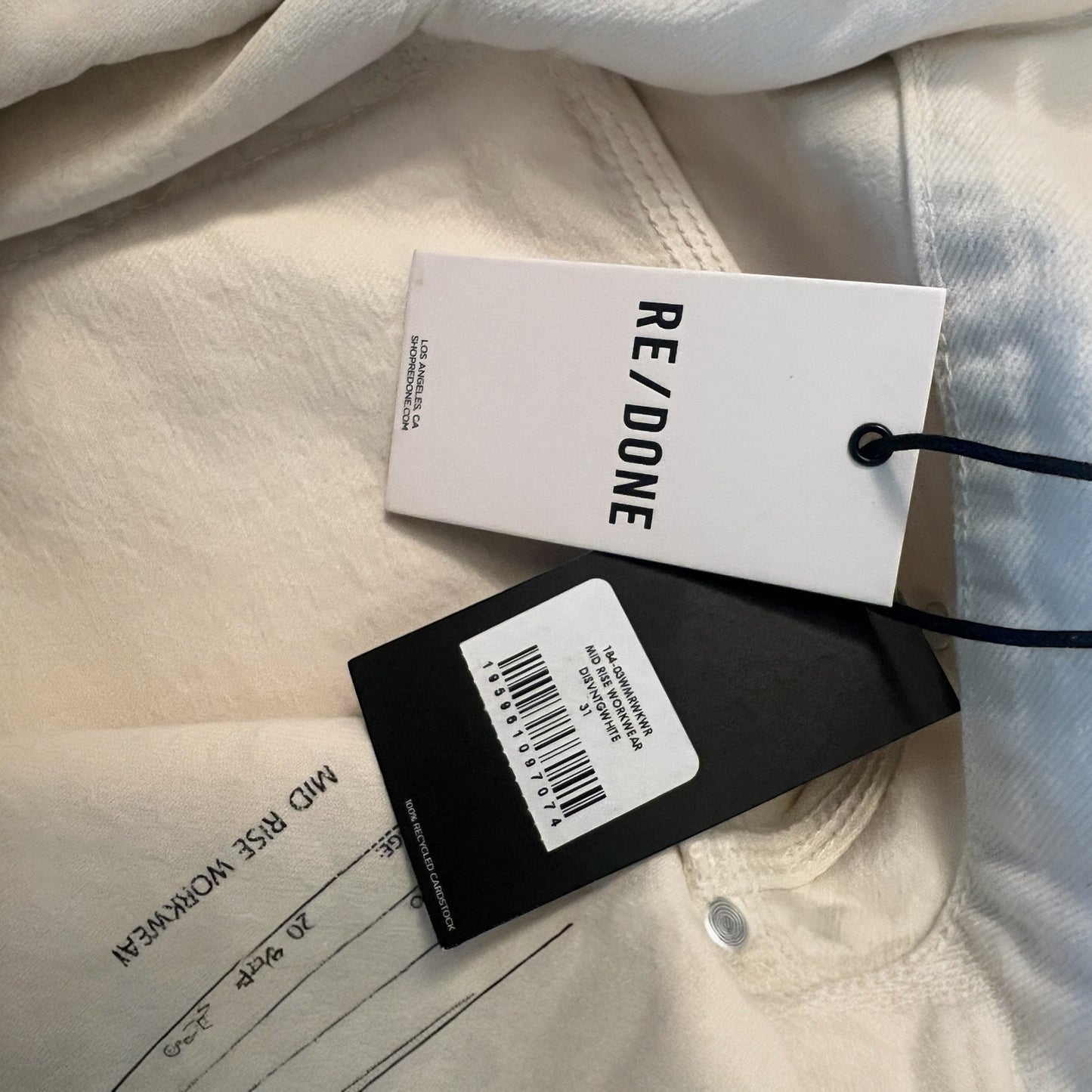 RE/DONE MID RISE WORKWEAR SIZE 31- inseam 32”