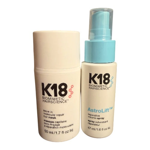 K18 Leave-In Molecular Repair Hair Mask 50ml + AstroLift Volume Spray Bundle | Salon Repair Duo
