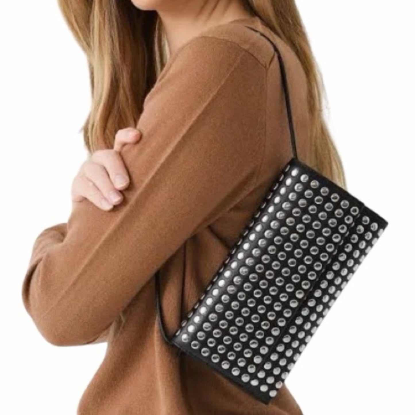 Loeffler Randall Charlee Studded
Leather Shoulder Bag