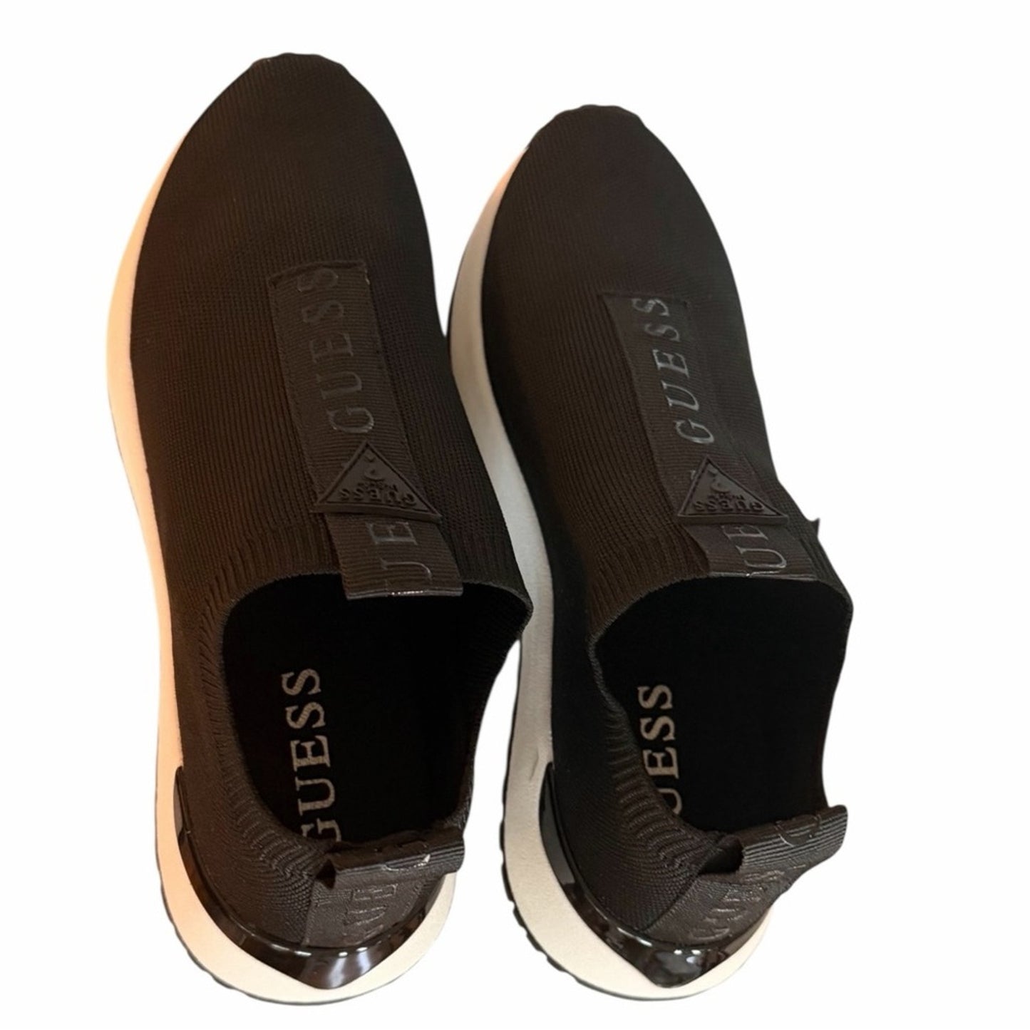 GUESS Knit Slip On Sneakers Black Sock Style Athletic Shoes Size 6