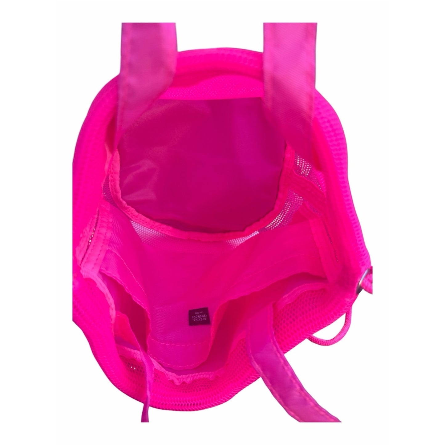 Opening Ceremony Neon Pink Mesh Drawstring Bucket Bag Crossbody Tote NWOT