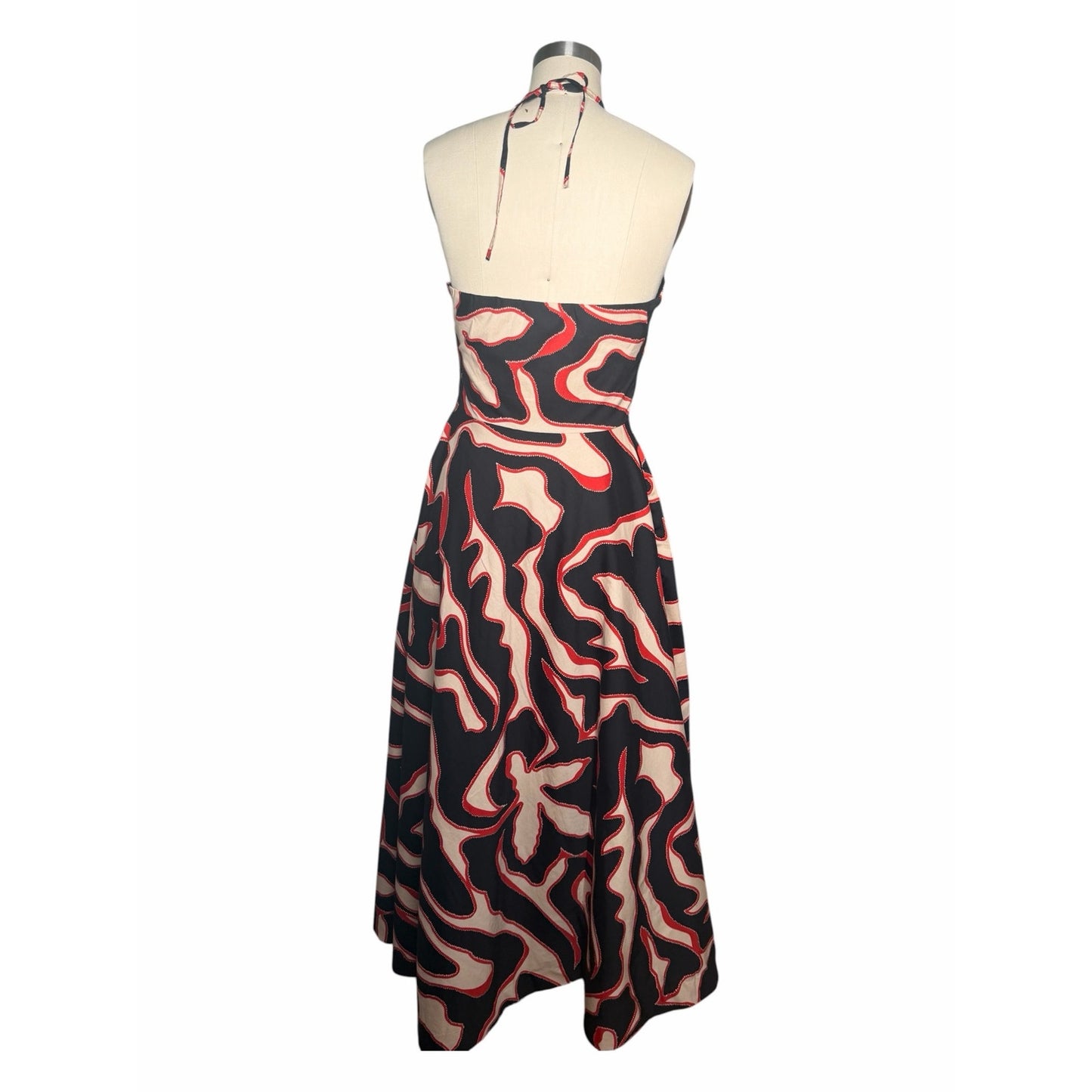 BTB Los Angeles Mia Maxi Dress Tropical Print Halter Open Back NWT Size M