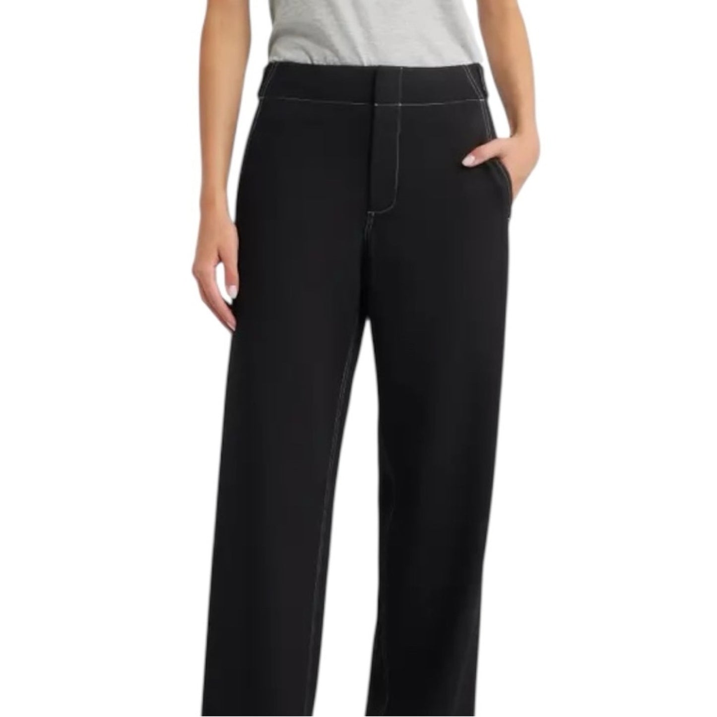 Rag & bone NWT Irina Contrast-Stitch
Straight-Leg Mid-Rise pants Size 8