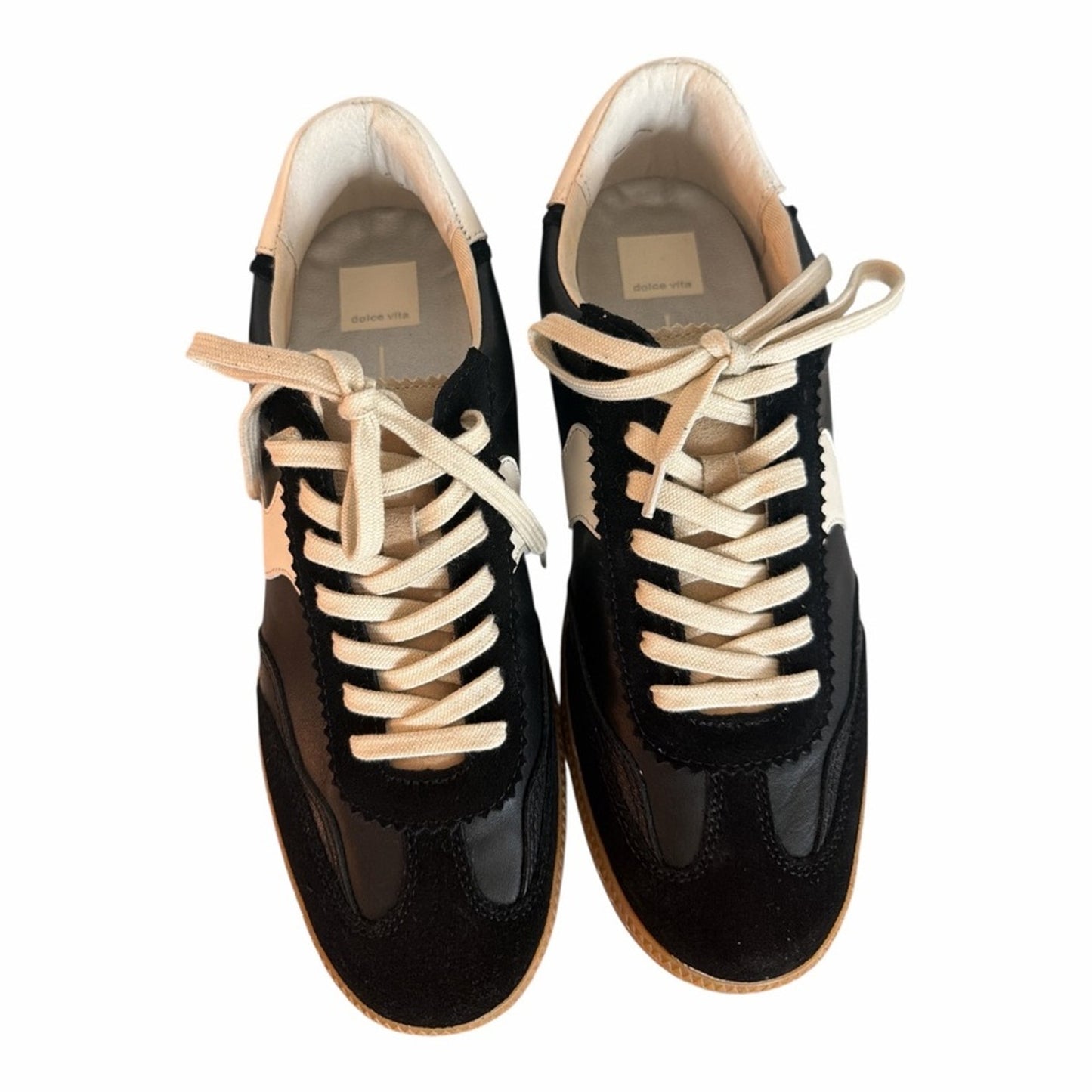 Dolce Vita Notice Retro Sneakers Black White Gum Sole NIB Women’s Size 10