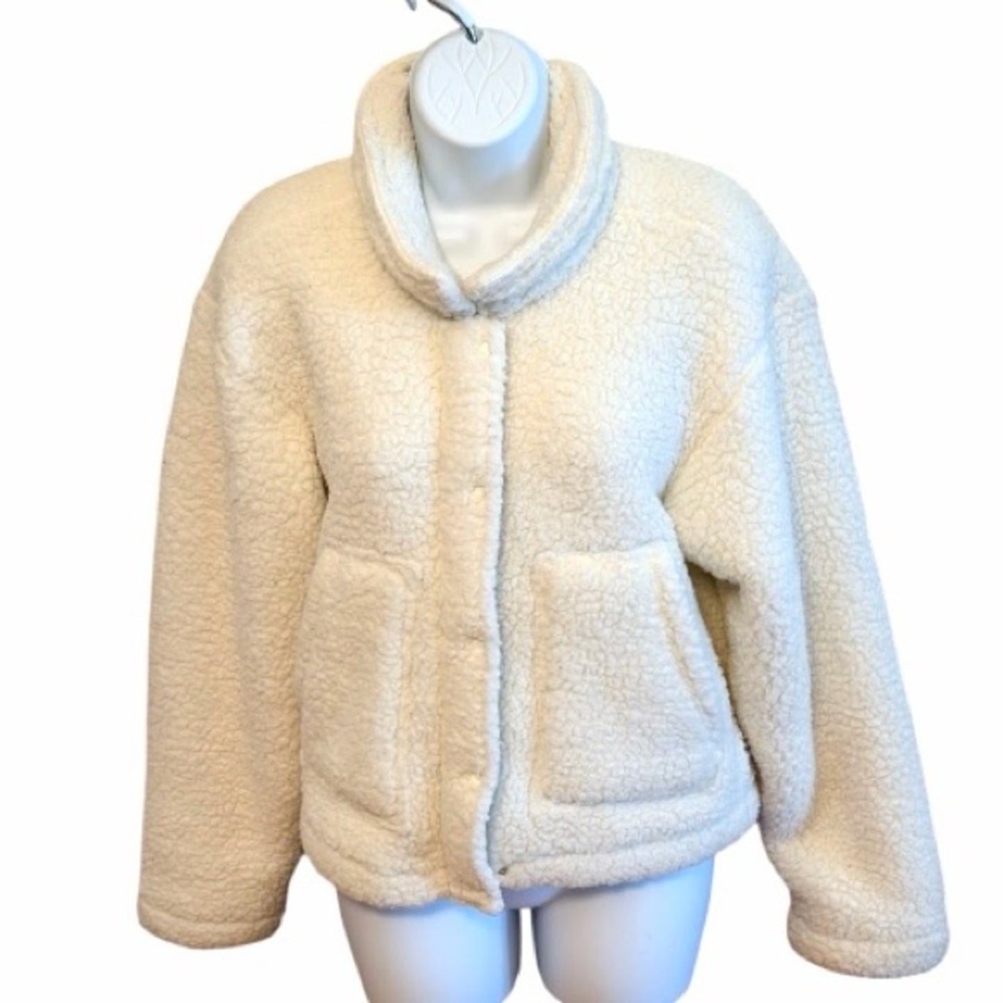 Splendid Collection Cream Sherpa Jacket XS NWT Cozy Teddy Zip Coat