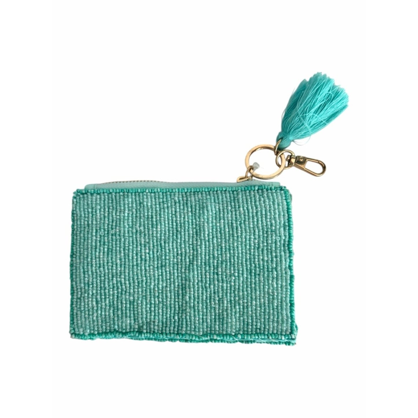 Beaded Coin Purse Mini Clutch Wristlet Style Zip Tassel Bag Coquette Girl NWT