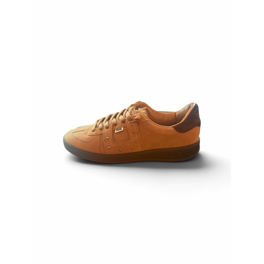P448 Monza Cognac Sand Suede Studded Sneakers NIB EU 38 US 7.5/8