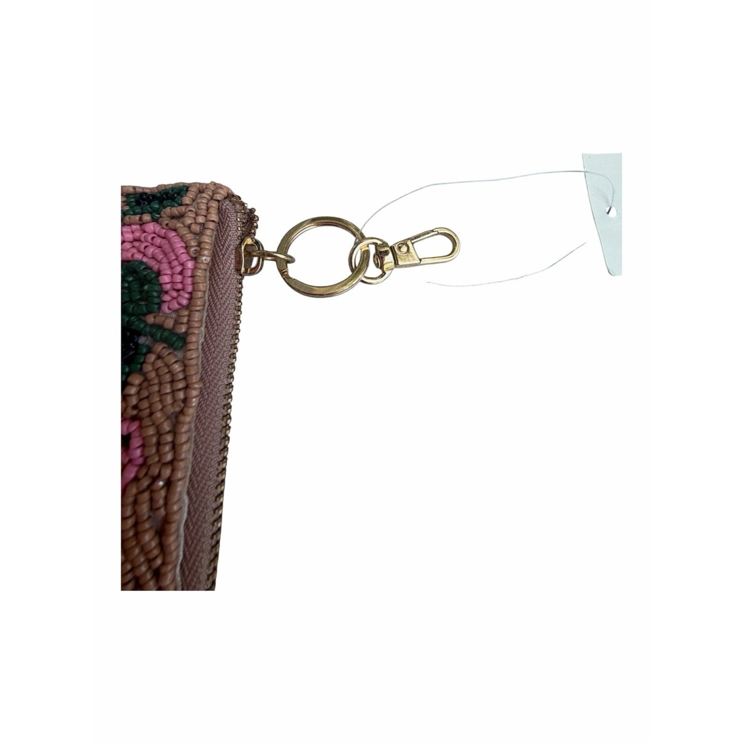 ON 34TH Whimsical Floral Beaded Coin Purse Keychain Wallet Bag Charm