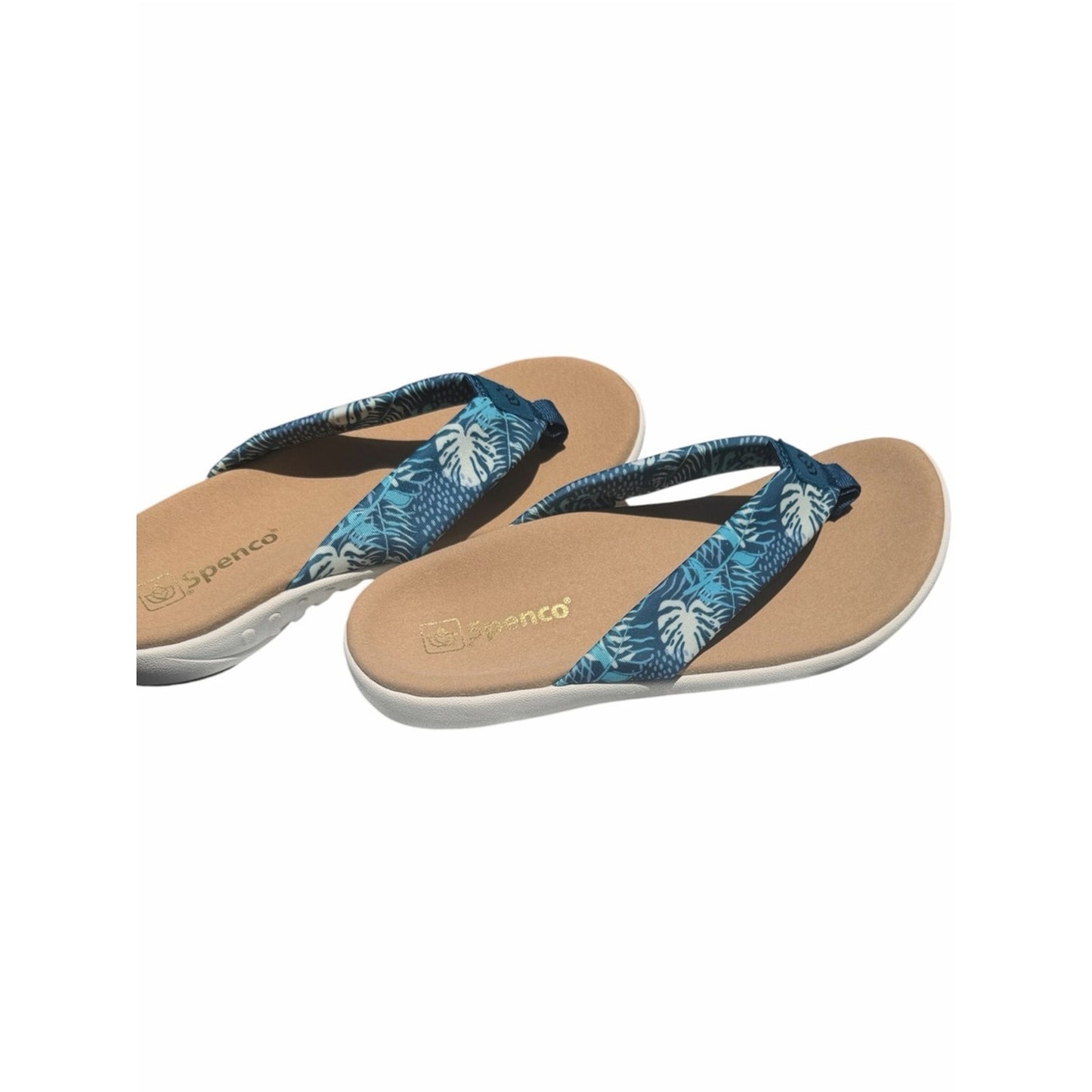 SPENCO Yumi Tropical Print Orthotic Flip Flop Sandals Women’s Size 9 New