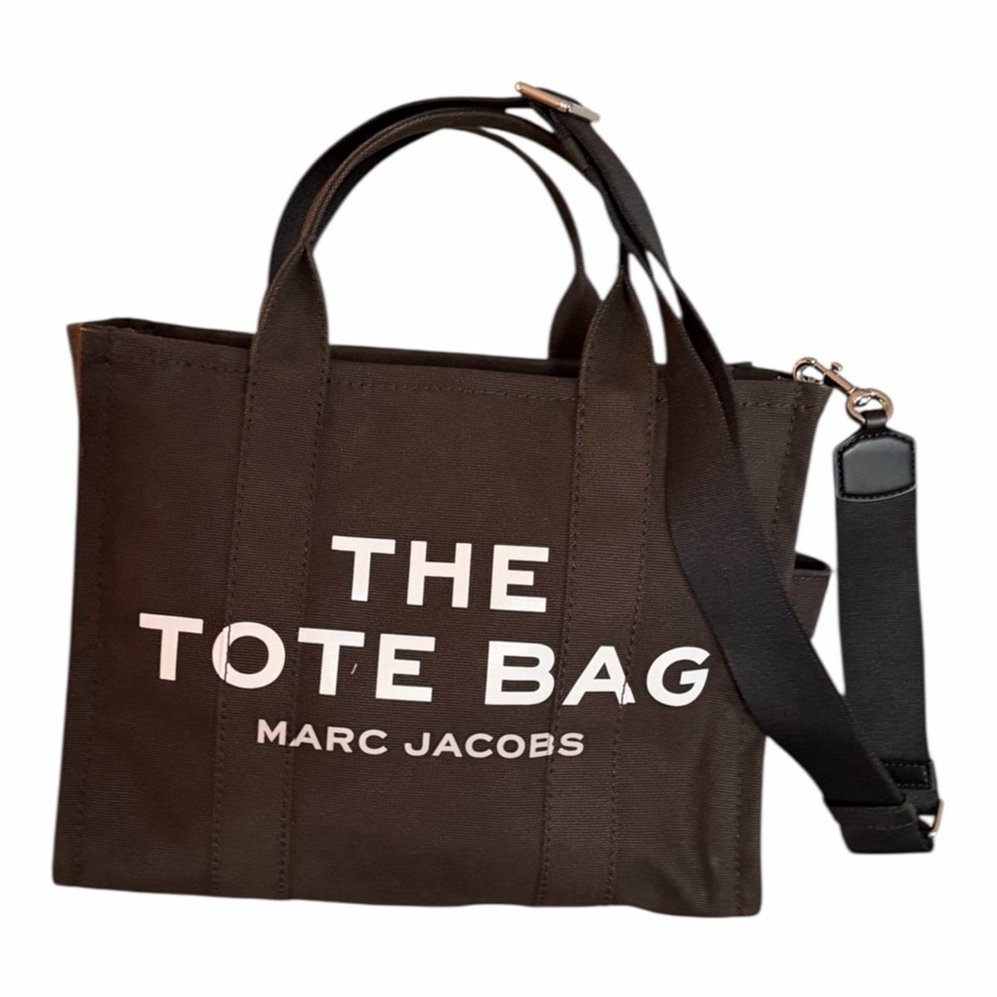 Marc Jacobs The Tote Bag "Medium" Black Canvas Crossbody Tote NWT