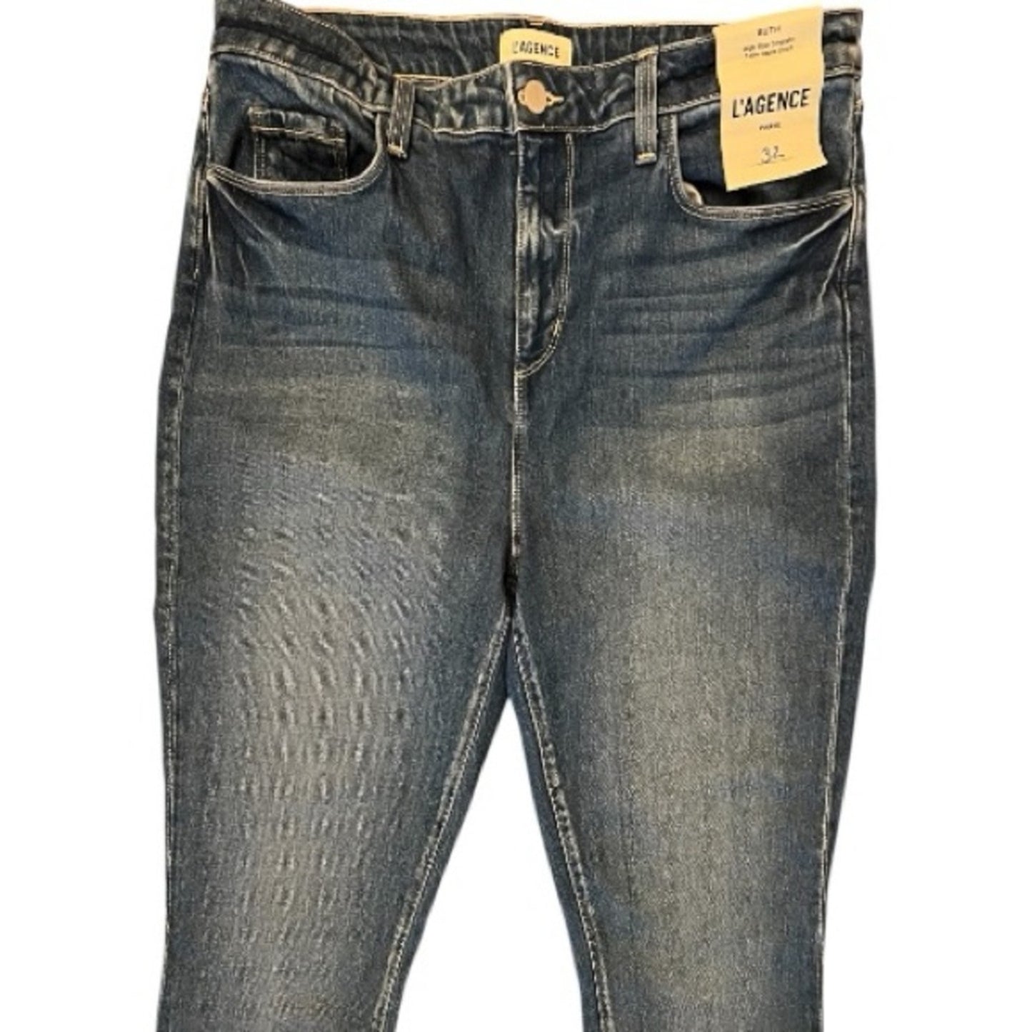 L'AGENCE Women’s High Rise Jeans size 12 Ruth Straight in Stockton color Blue Jeans