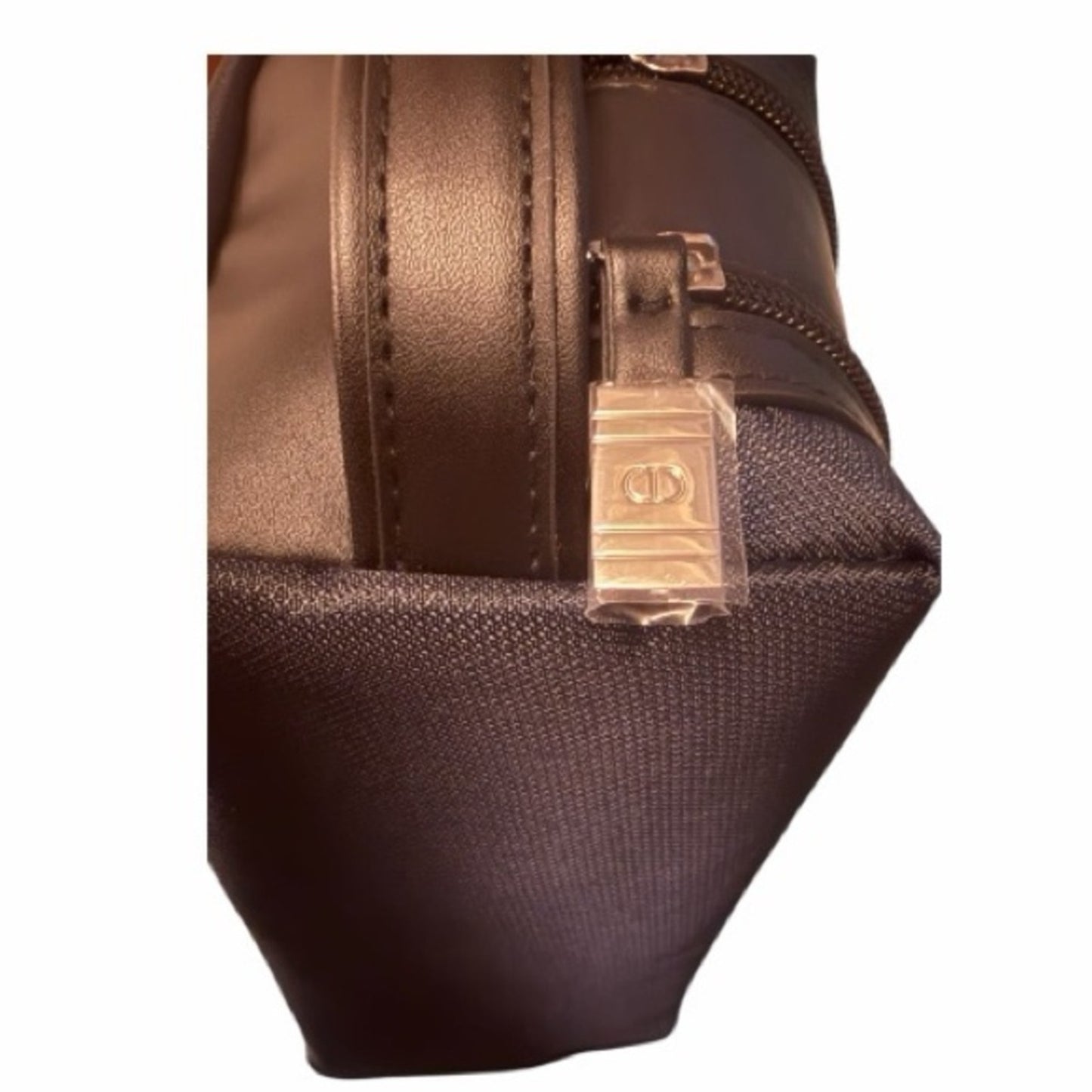 Dior Men’s Toiletry Bag Navy Canvas Faux Leather Insulated Dopp Kit NIB