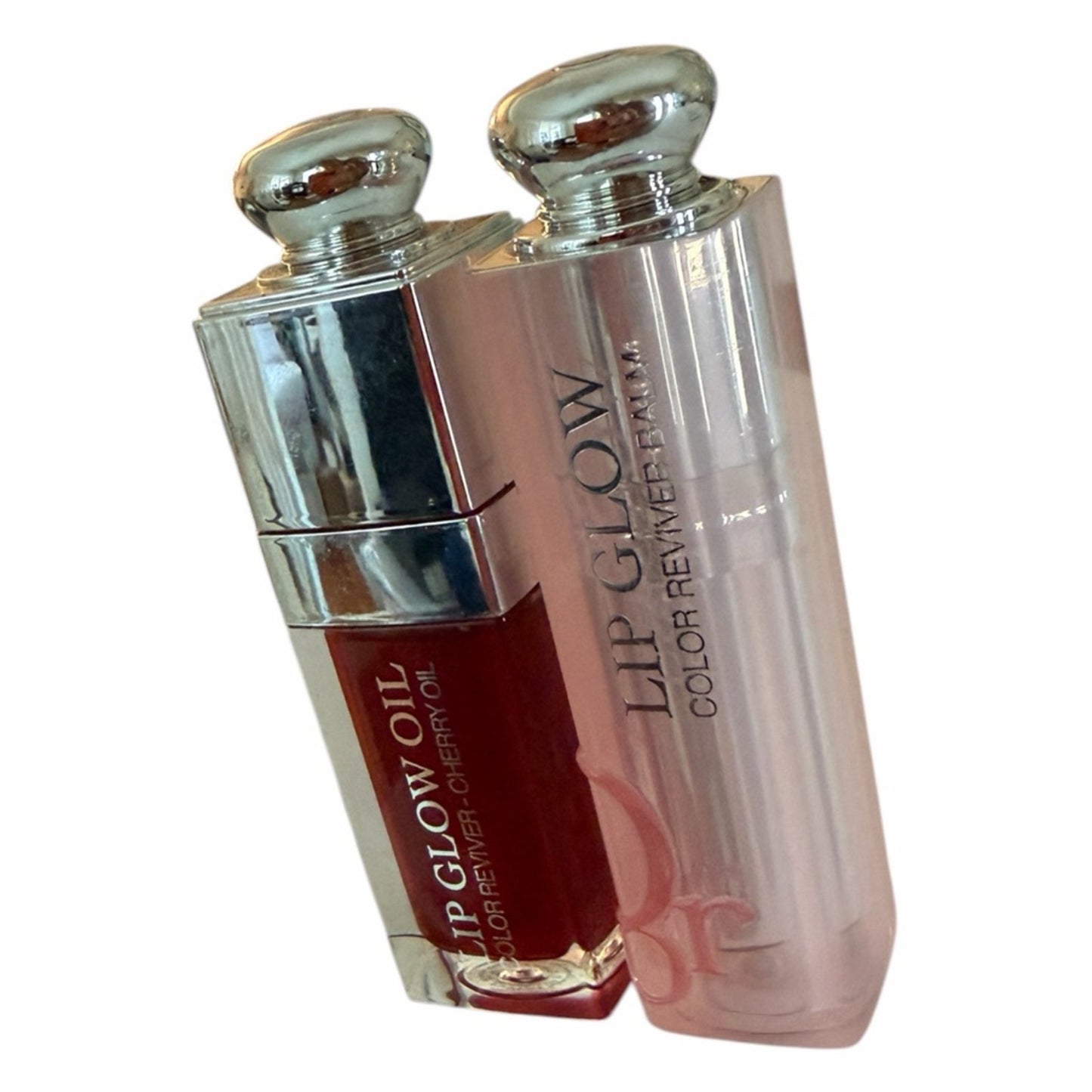 Dior Full Size Cherry Lip Glow Oil Reviver 062 + Lip Glow 039 w/ Dior Pouch New
