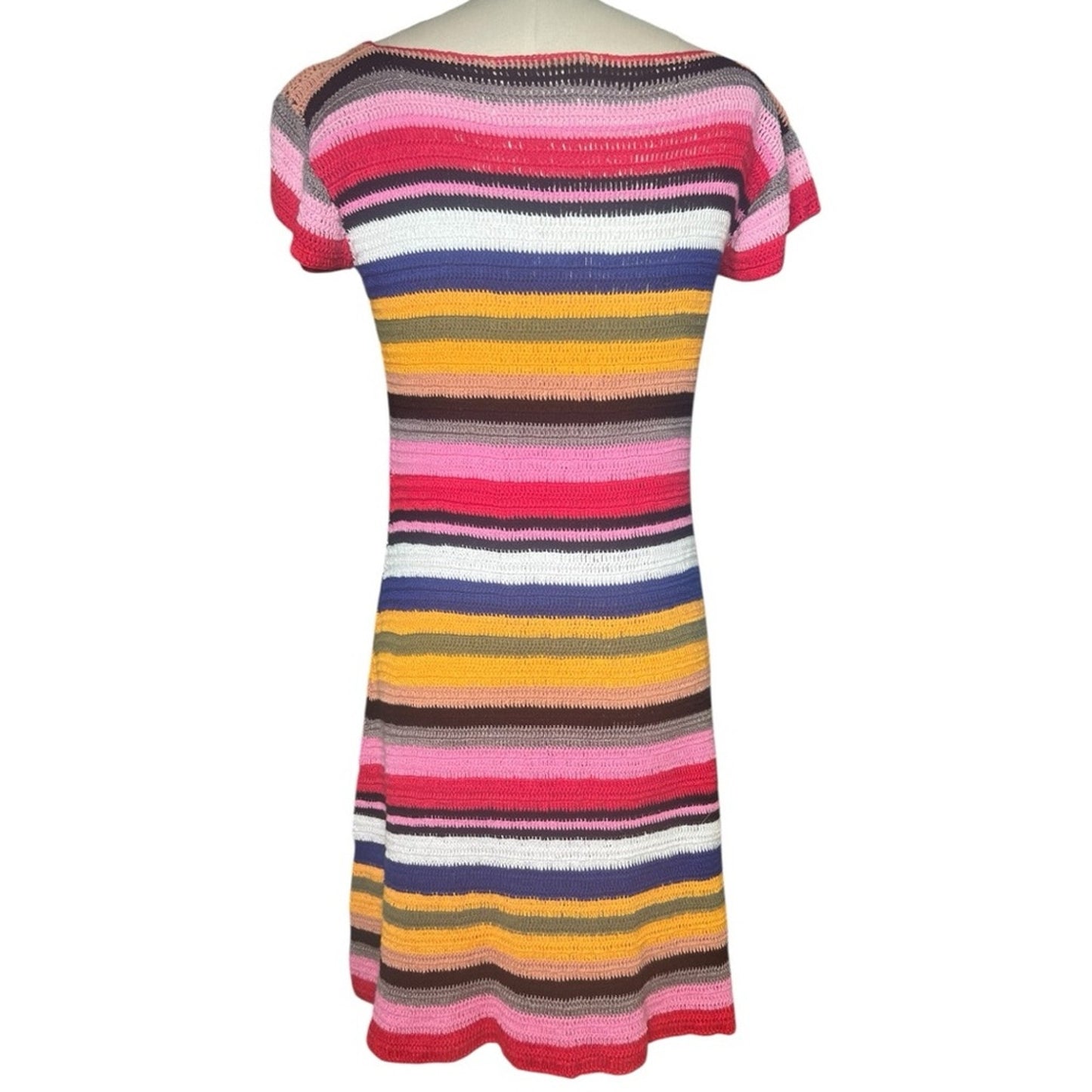 Festival Multi Colored Crochet Dress Size M