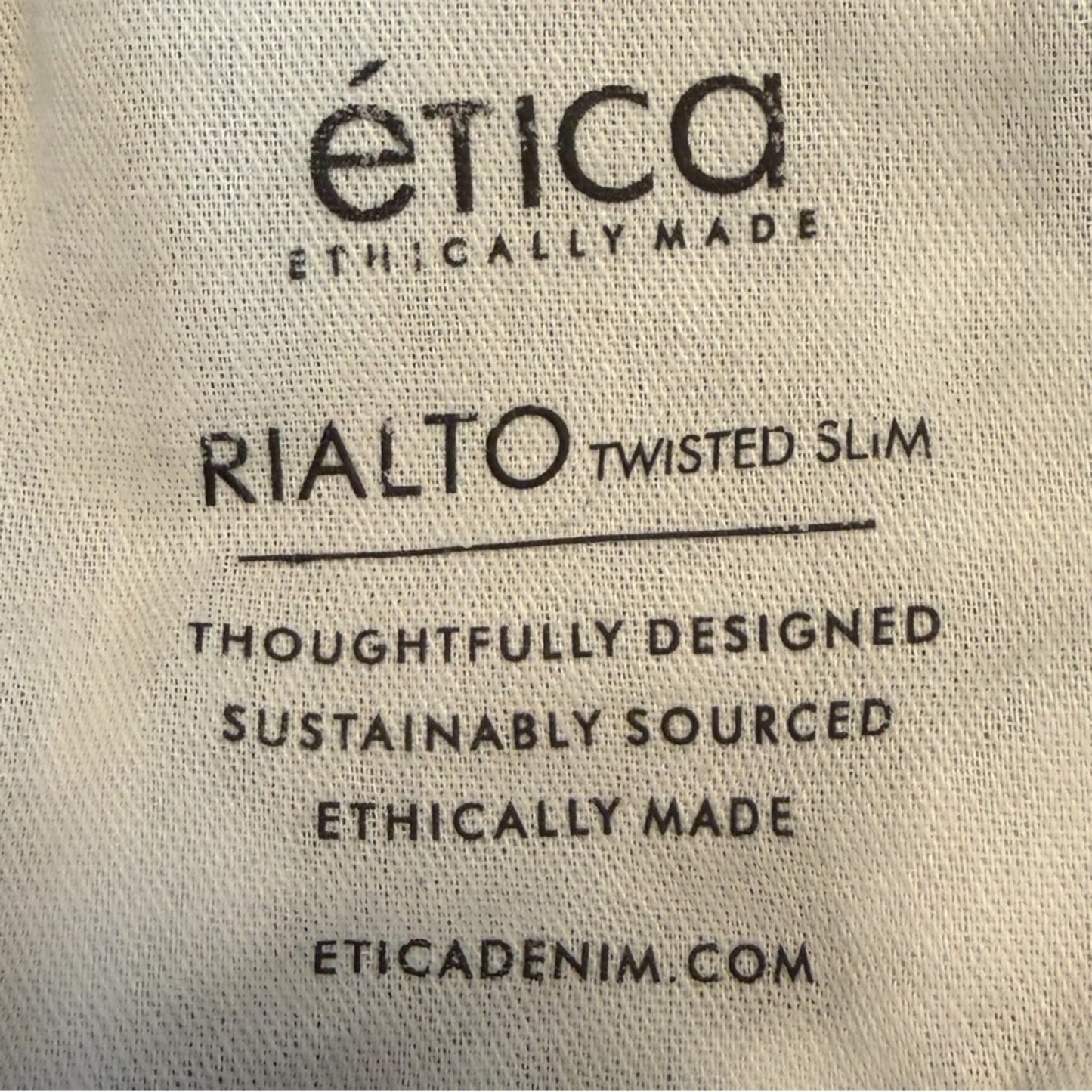 NWT Etica Rialto Twisted Seam Slim Split Hem Jeans Womens Size 27 Blue Denim