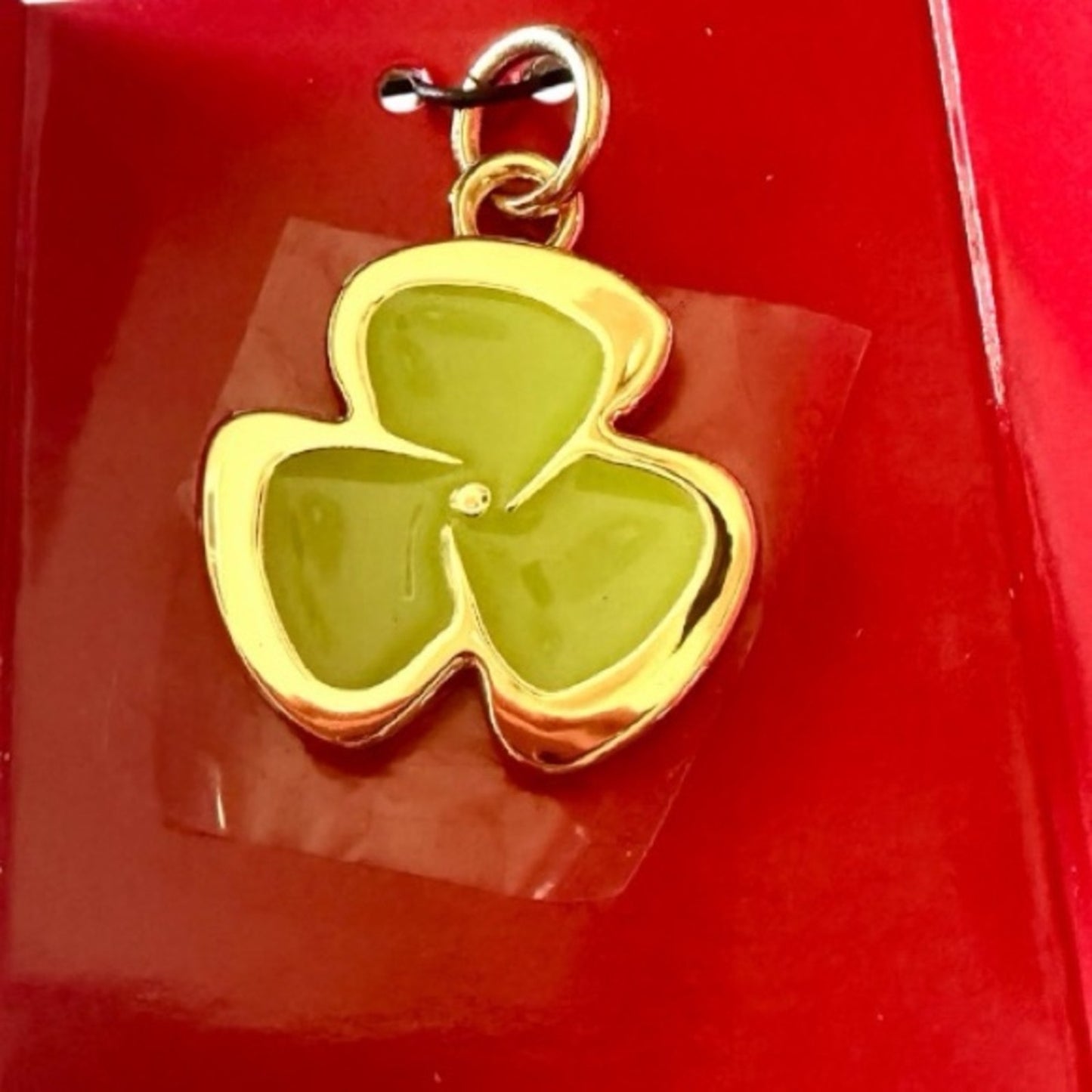 Christian Louboutin Clover Charm in Gold and Green NIB