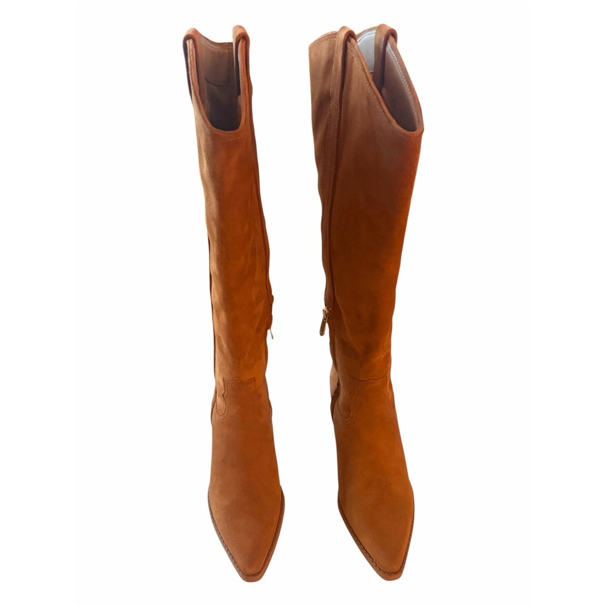 Sam Edelman Women’s Wyatt Brown Suede Wide Calf Knee High Western Boots 6.5 NIB