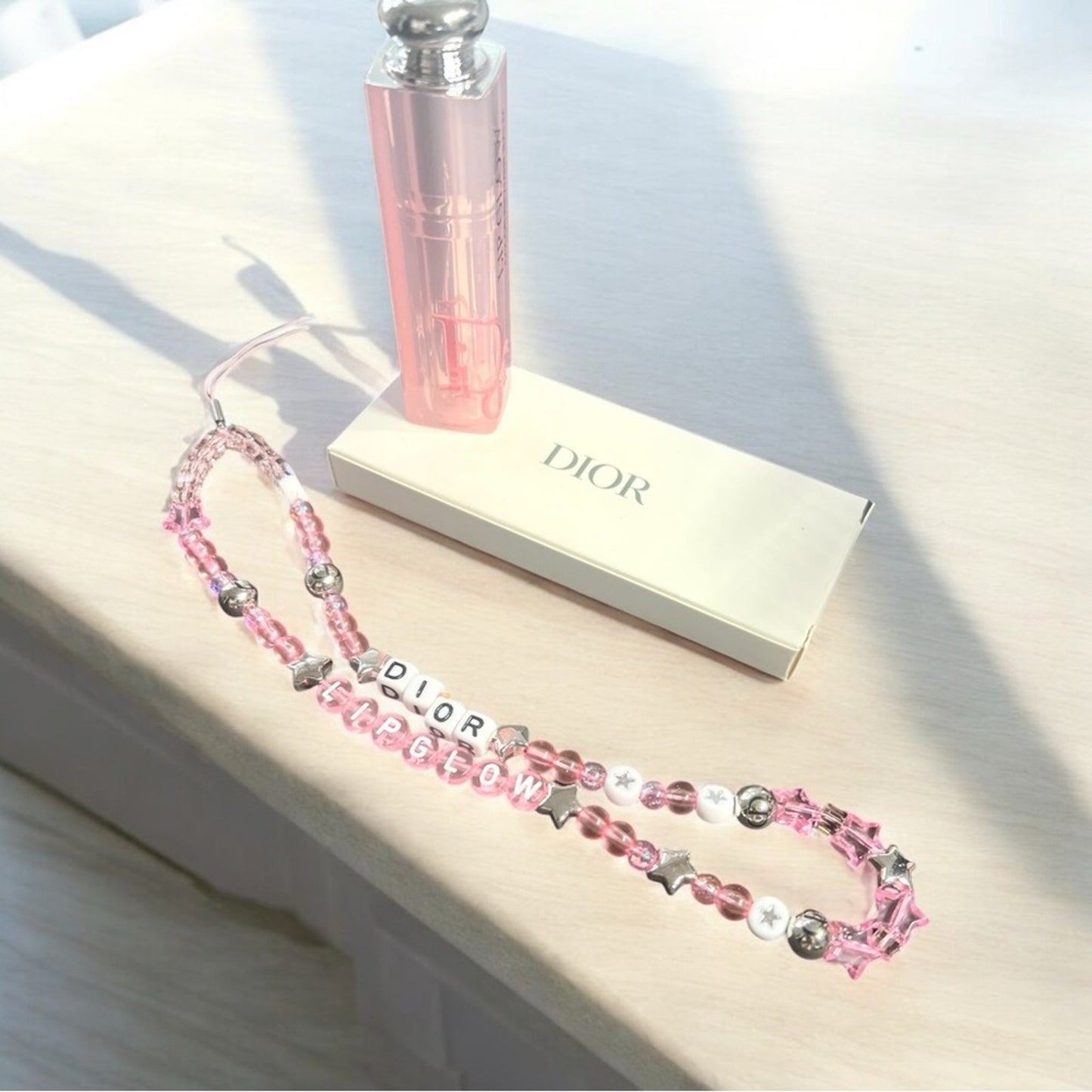 CHRISTIAN DIOR Bundle - DIOR Phone Charm AND Addict Lip Glow 015 Cherry