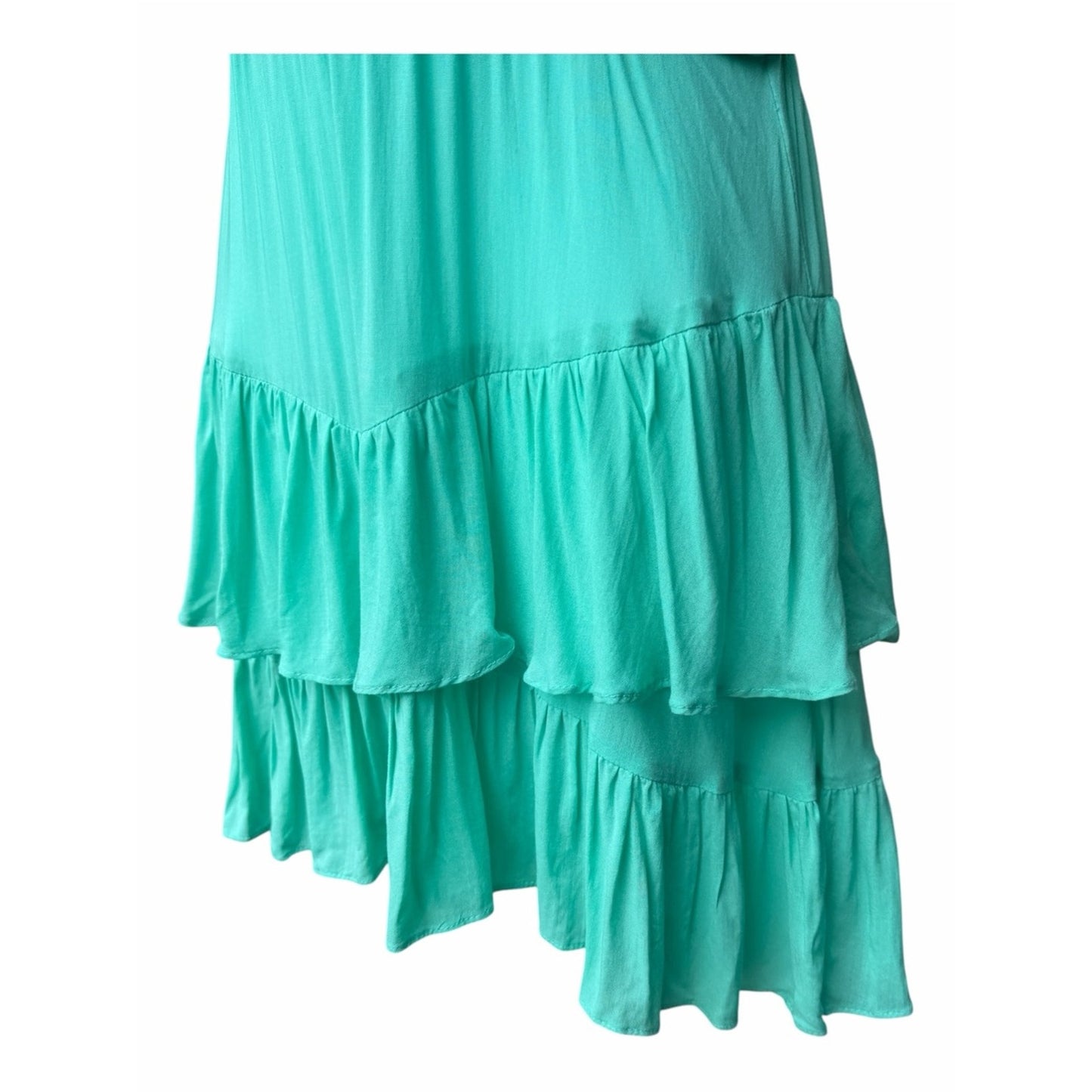 Poupette St Barth Genny Mini Dress Mint Green Ruffle Resort & FeminineNWT Size L