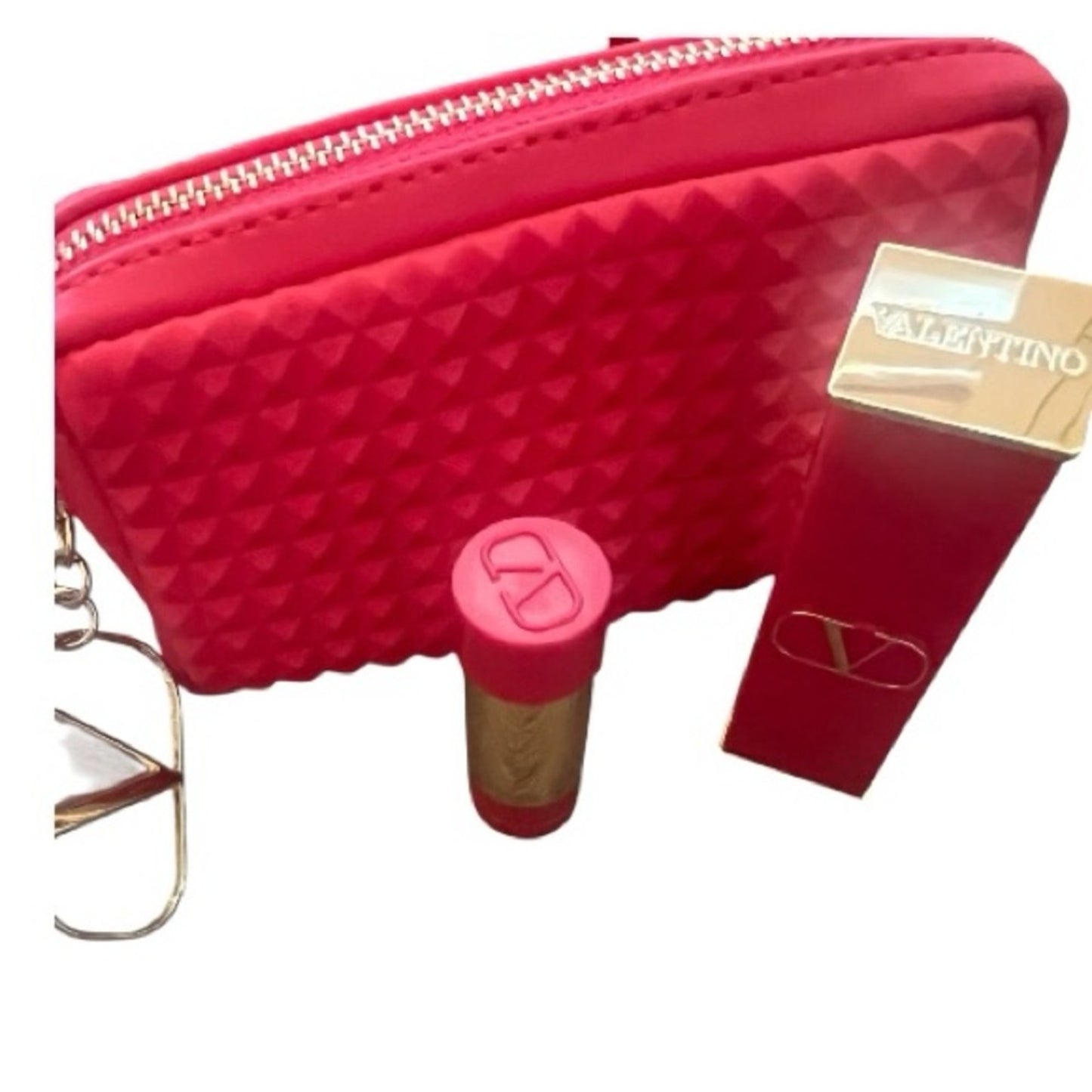 Valentino Red - Wristlet - Card Holder W 2 Lipsticks (123R) & (22R)NIB
