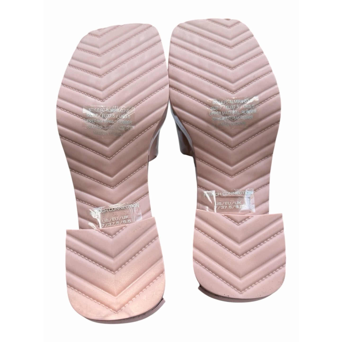 French Connection Blush Jelly Slide Sandals NIB Size 7 Chunky Heel