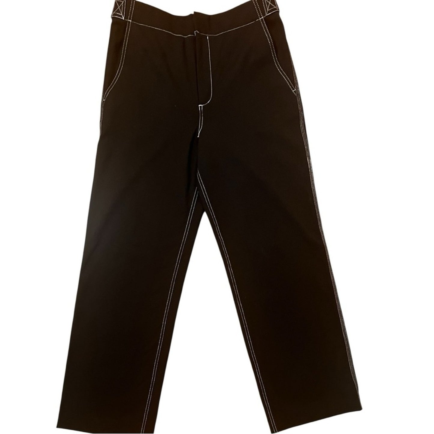 Rag & bone NWT Irina Contrast-Stitch
Straight-Leg Mid-Rise pants Size 8
