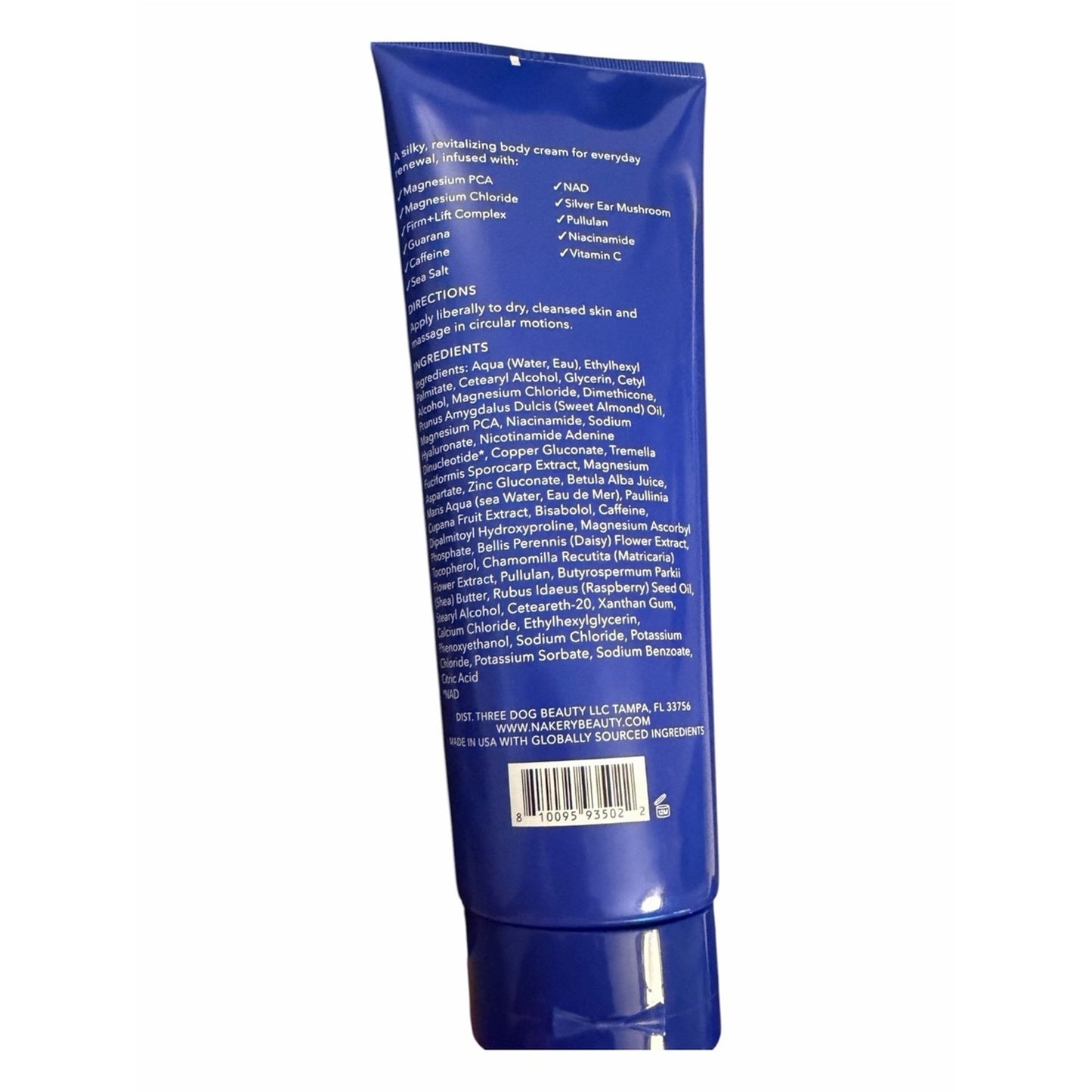 Nakery Beauty Energize + Repair Body Cream NAD Magnesium NEW Sealed