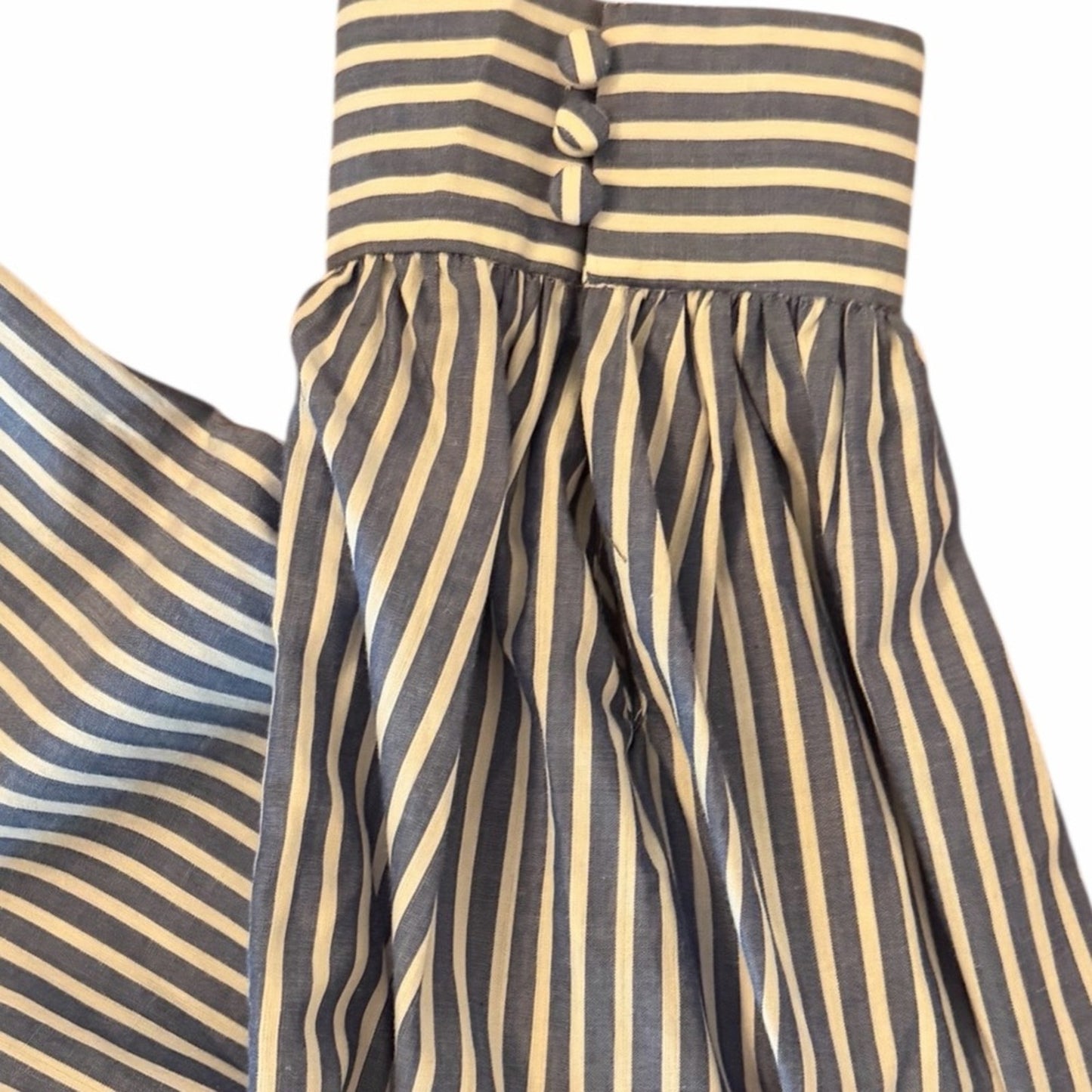 Etcetera Blue White Stripe Wrap Dress Size 10 Knee Length Coastal Preppy NWT