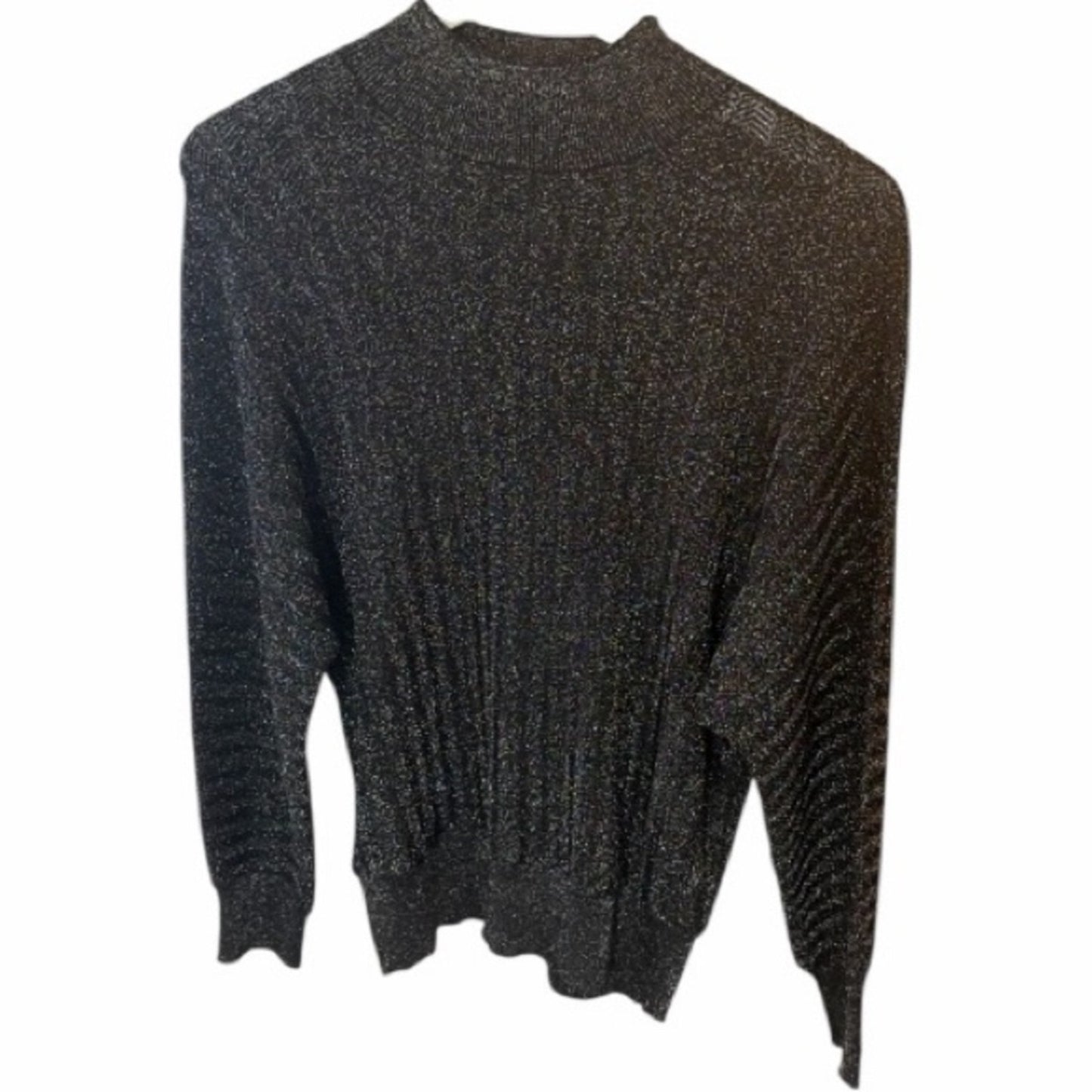 Elie Tahari Black Sparkle Turtleneck Sweater Size L  NWT