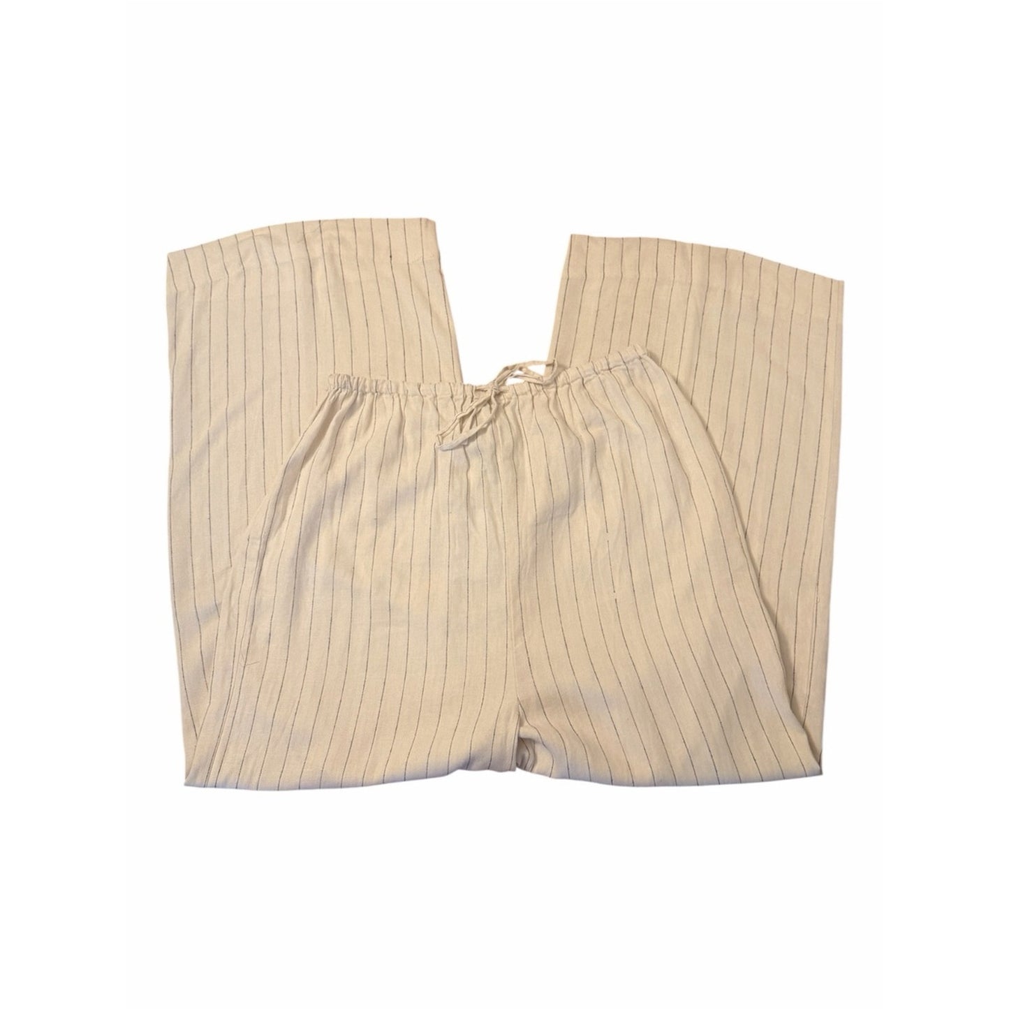 WeWoreWhat NWT Linen Blend Pinstripe Wide Leg Drawstring Pants XXL