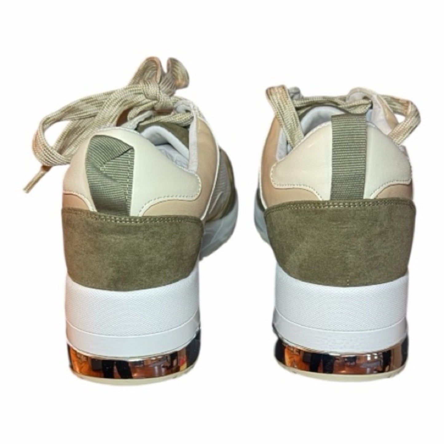 NIB J/Slides Khaki/Gold BEBE Sneaker Women’s Size 8