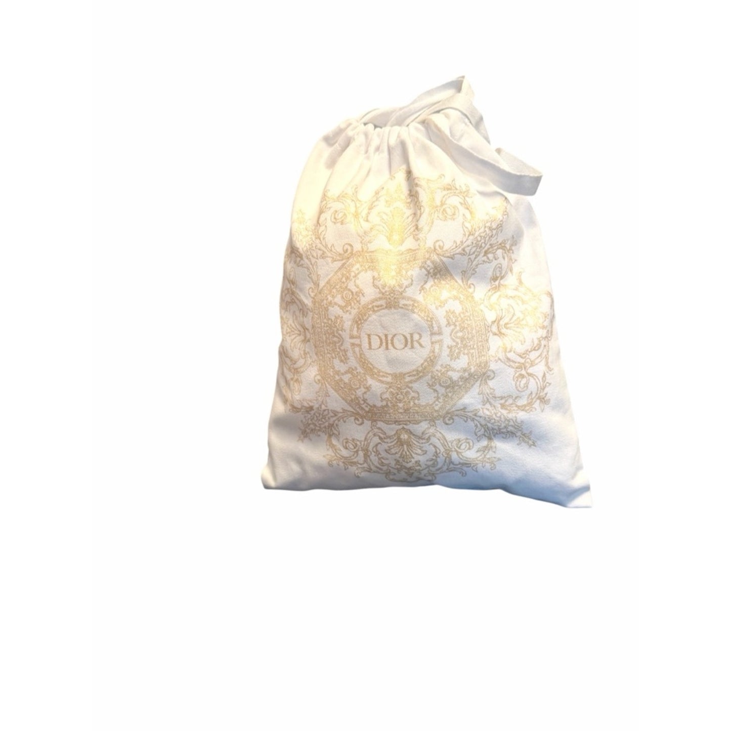 Dior Gold Toile Drawstring Pouch | Luxury Mini Bag Cosmetic Travel Case Giftable
