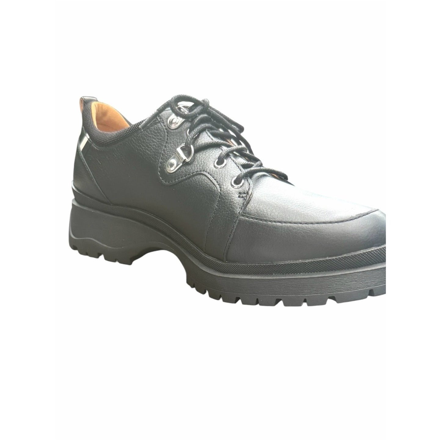 Paolo Rielo-L Black Leather Lug Sole Oxfords NIB Women’s 9M