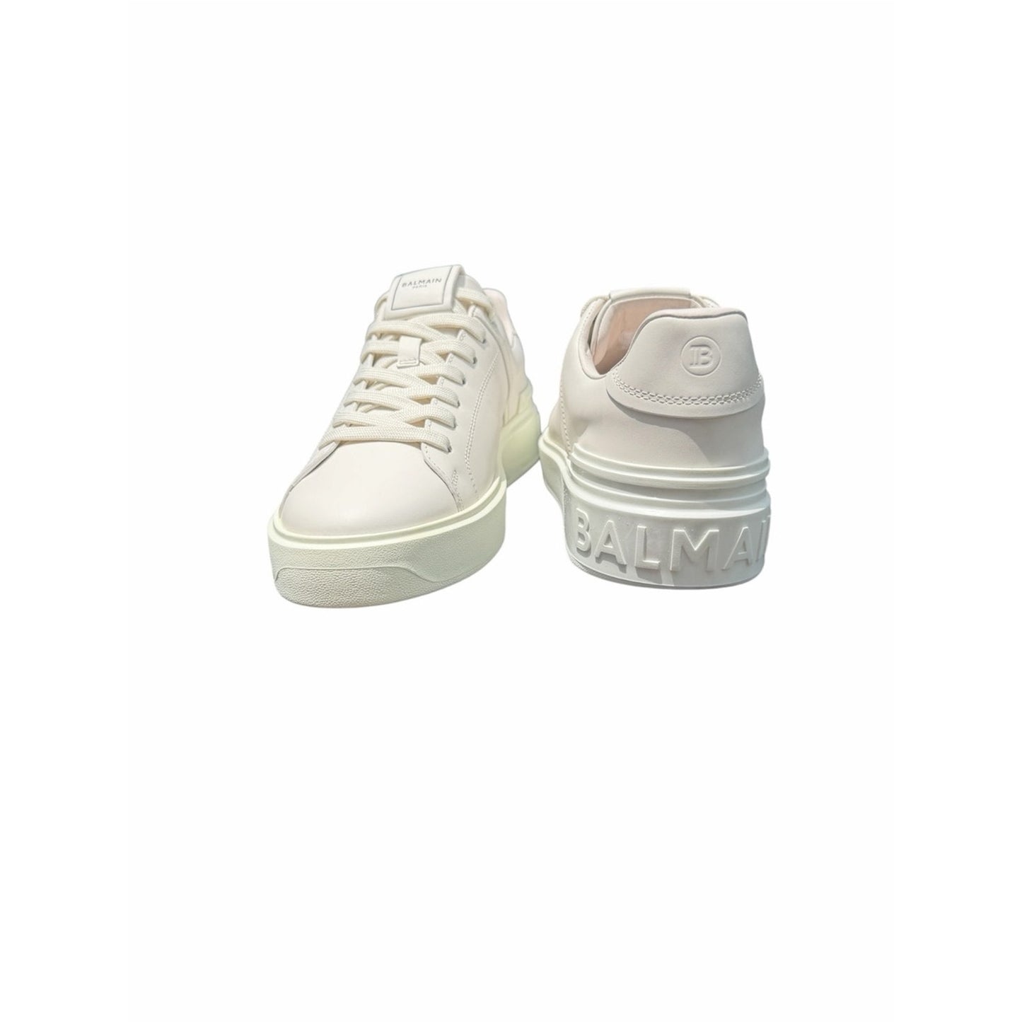 Balmain Paris B-Court White Leather Platform Sneakers EU 40 US 10 NIB