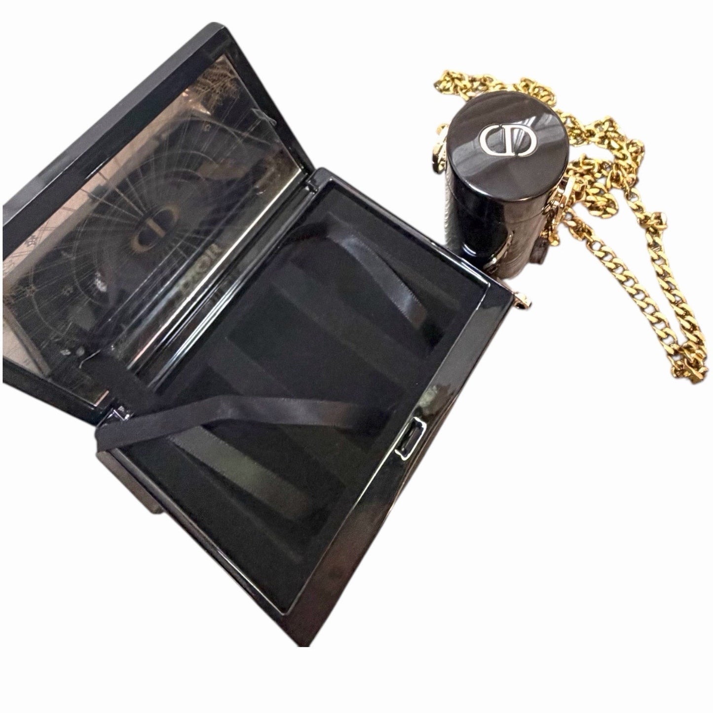 Dior Acrylic Lipstick Clutch Set w Chain + 4 Lipsticks + Duster + Box