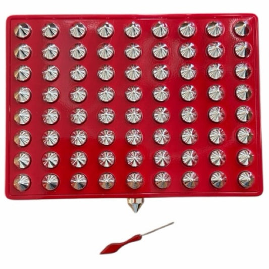 Christian Louboutin Red & Silver Studded Case & Key NWB