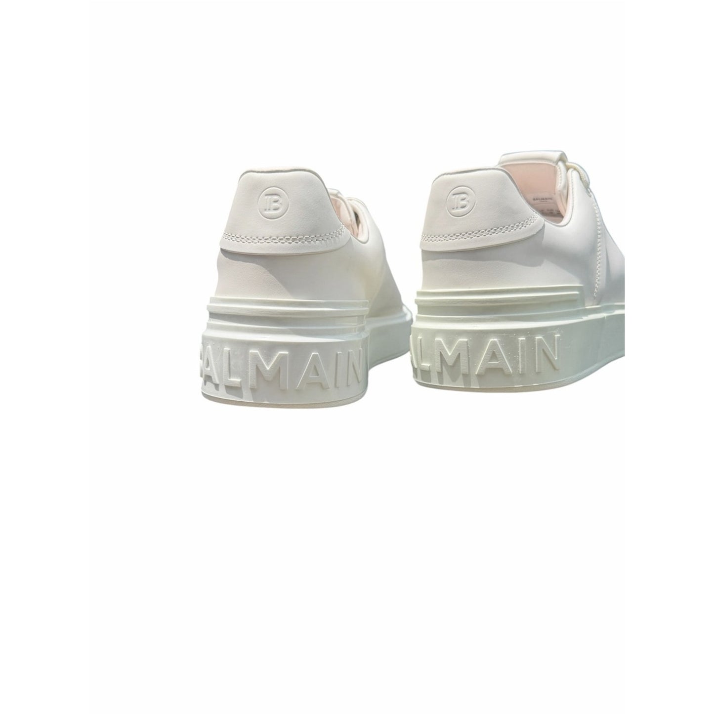 Balmain Paris B-Court White Leather Platform Sneakers EU 40 US 10 NIB
