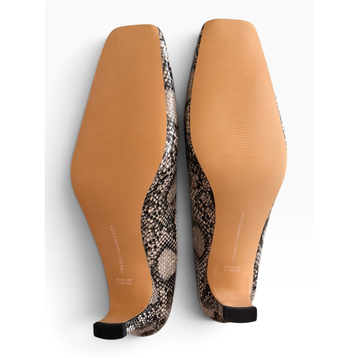 French Connection Aimee Snake Print Kitten Heel Mules  Women’s Size 11 NIB