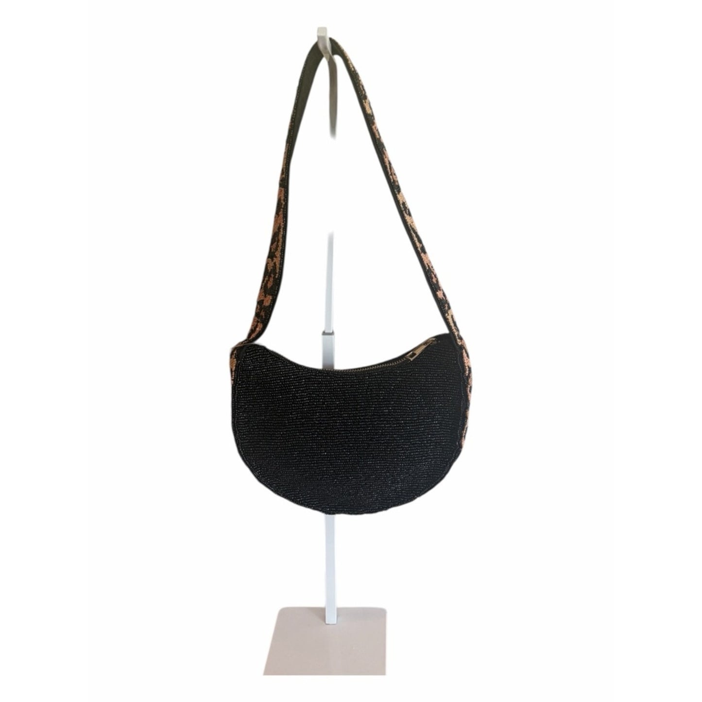 Leopard Beaded Shoulder Bag Y2K Mini Hobo 9x6x3 NWT