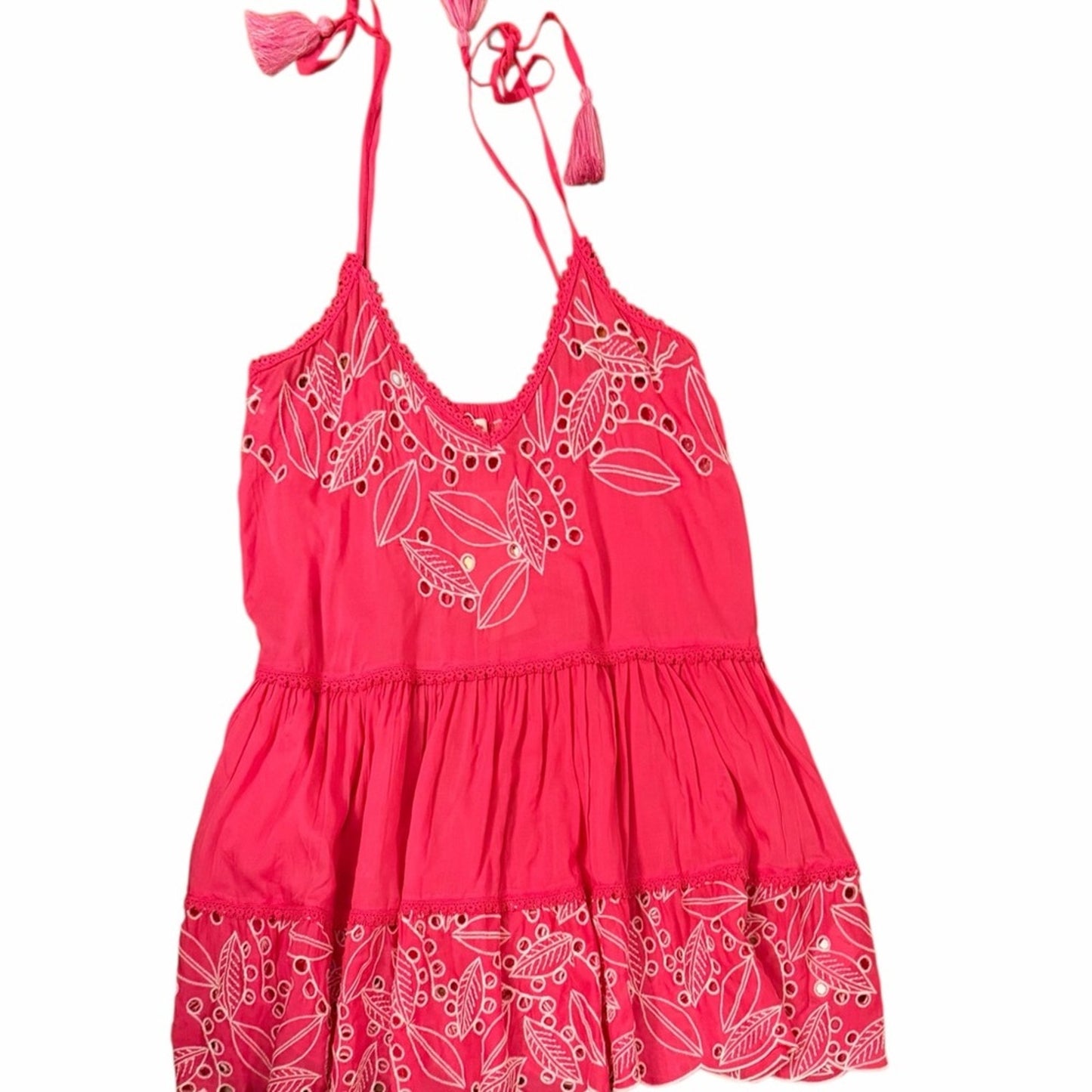 Ramy Brook Makenzy Dress - Embroided Pink Mini Dress Size Small